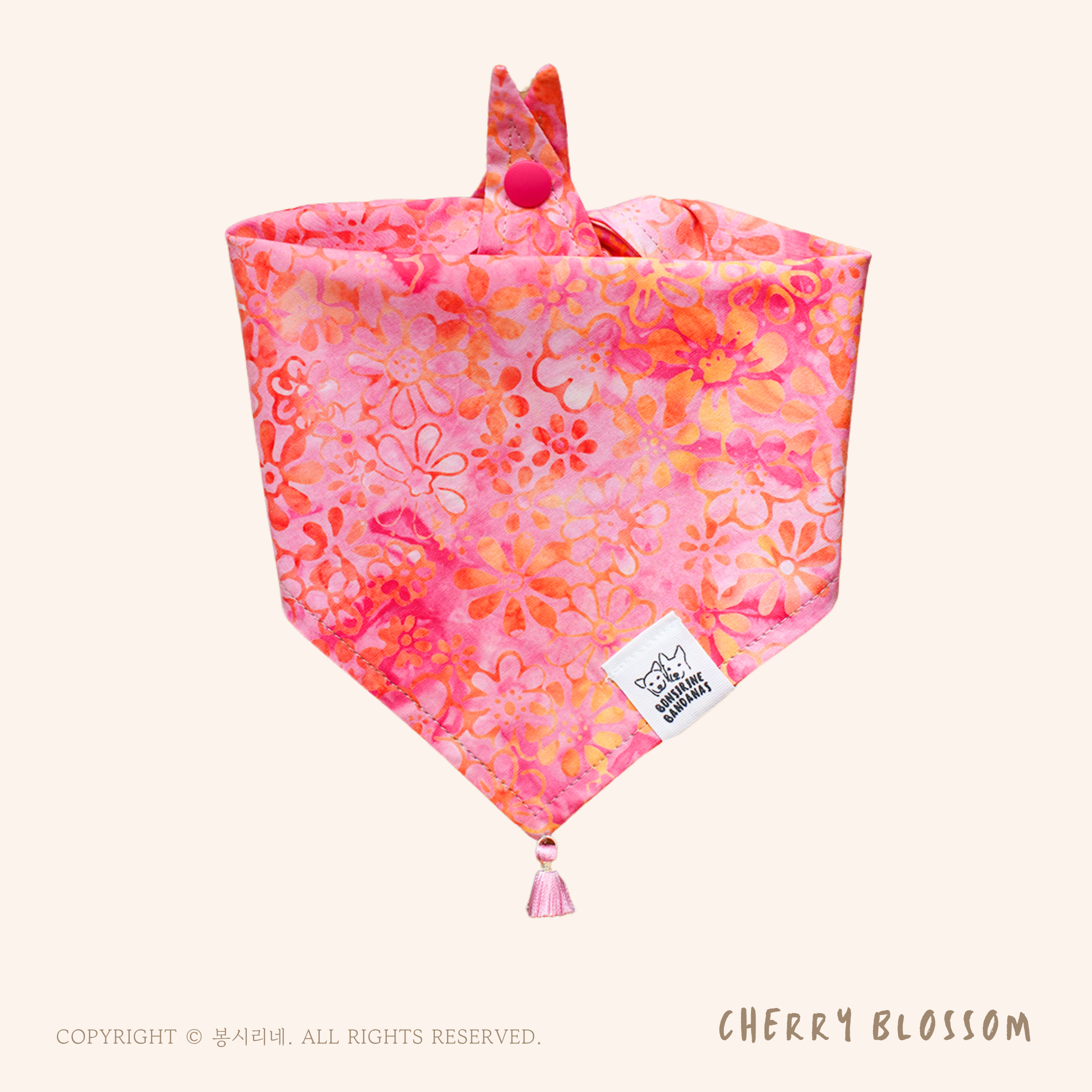 Blushed Cherry Blossom batik bandana