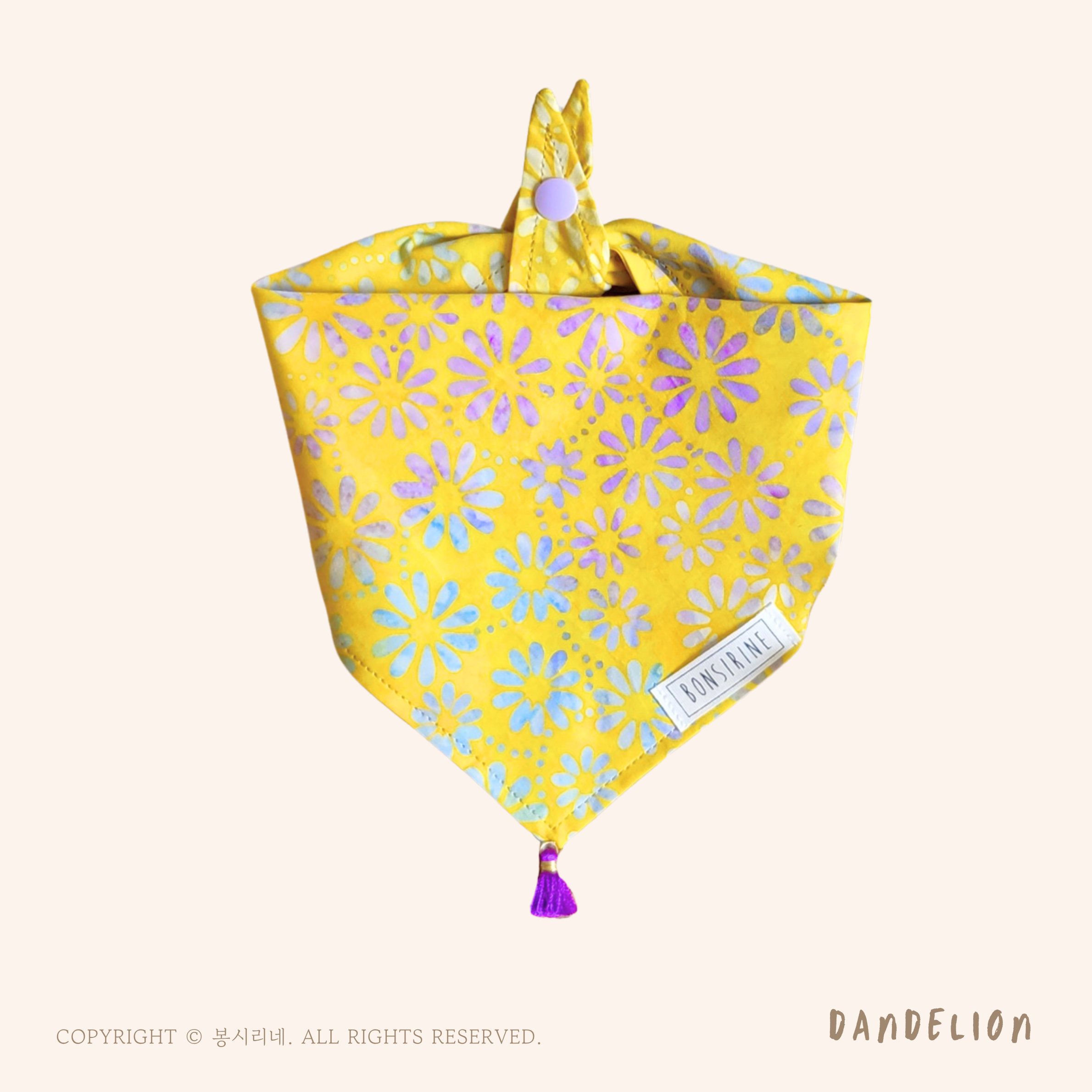 Dandelion batik bandana