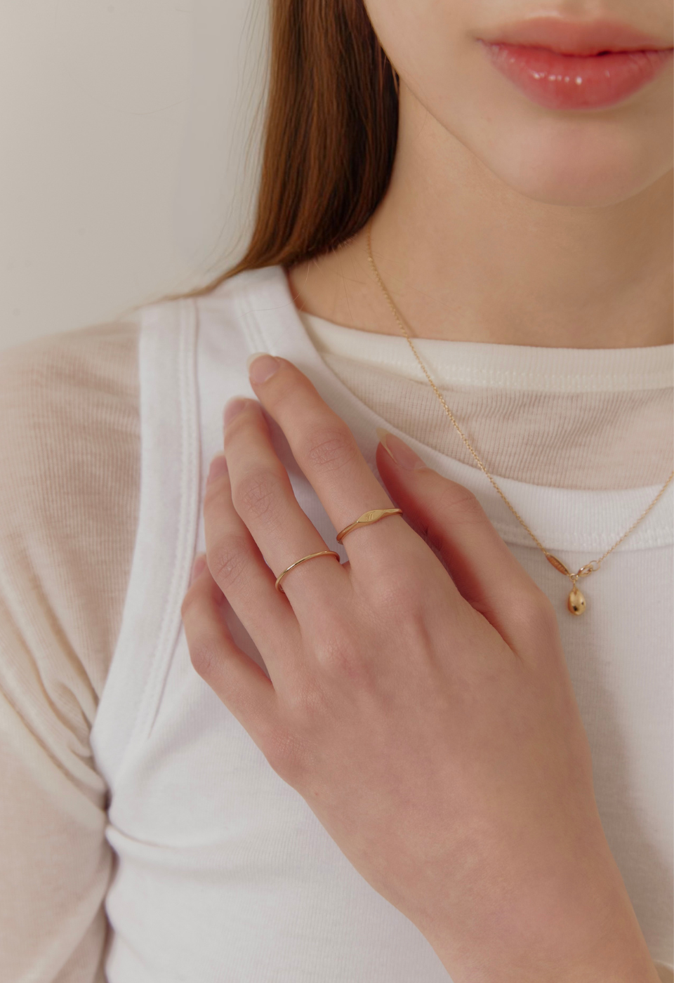 14k Initial Craving ring