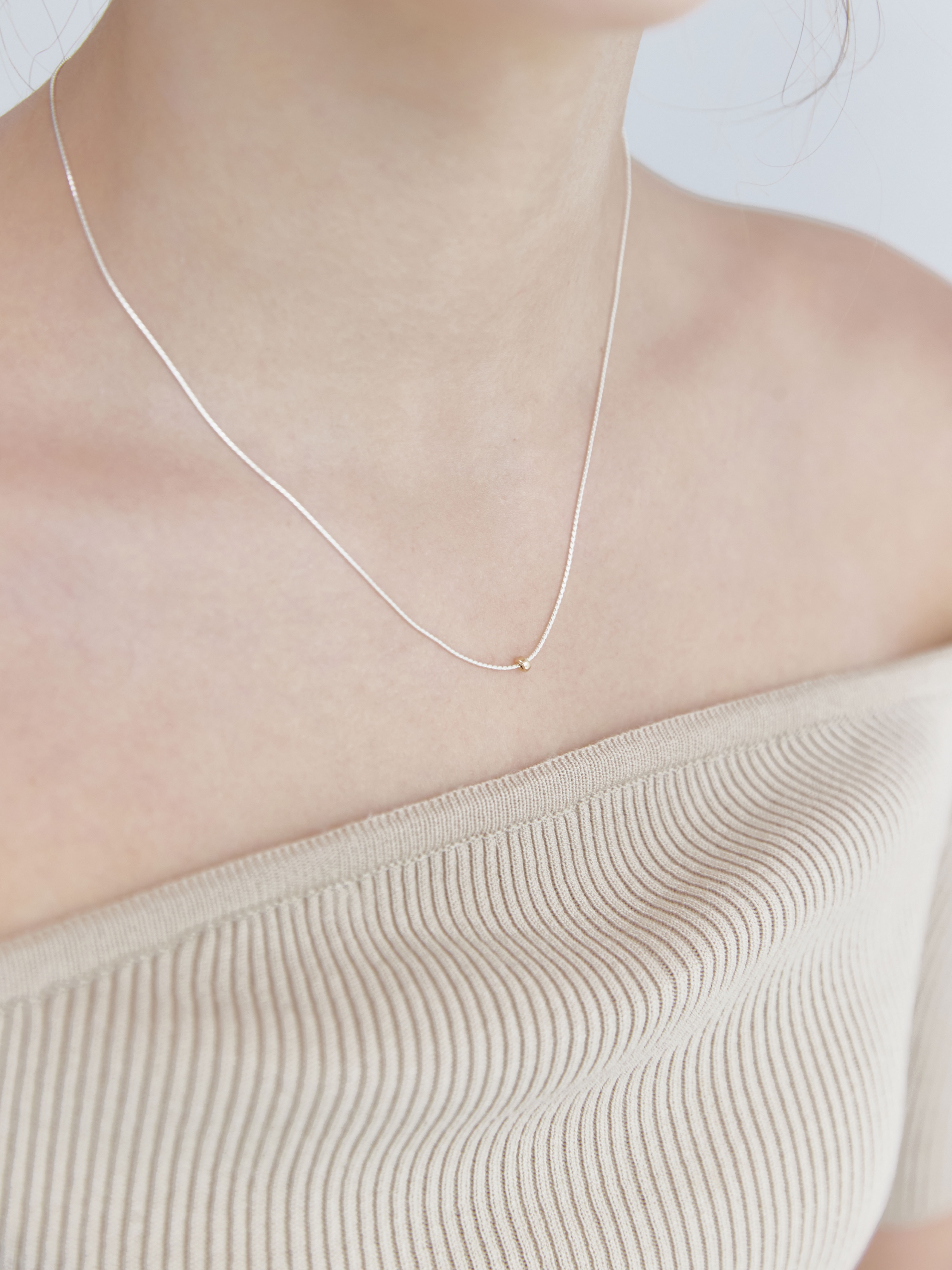 [14k] Tiny Gold Ring Necklace