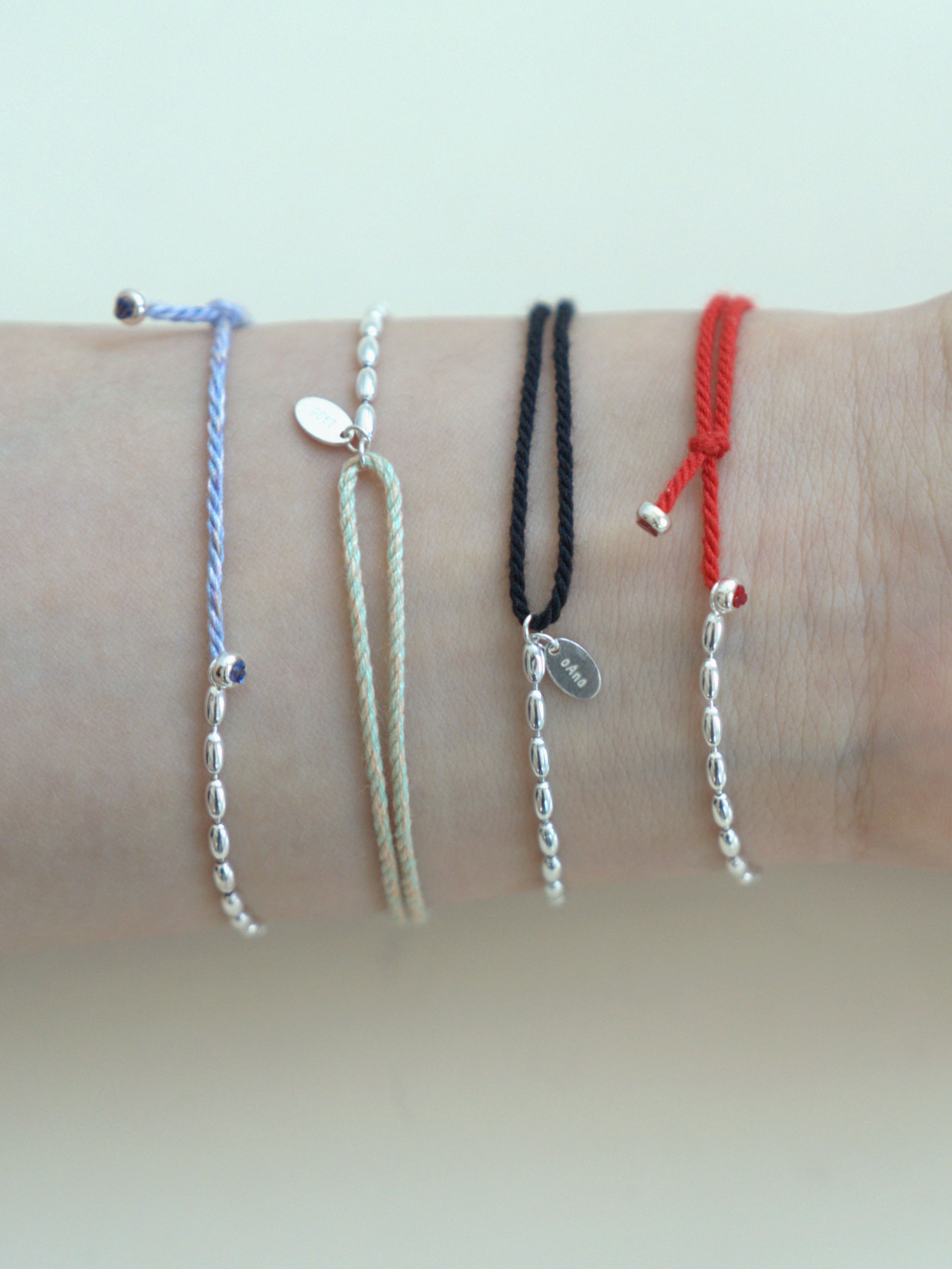 Silver Pearl Cord Bracelet