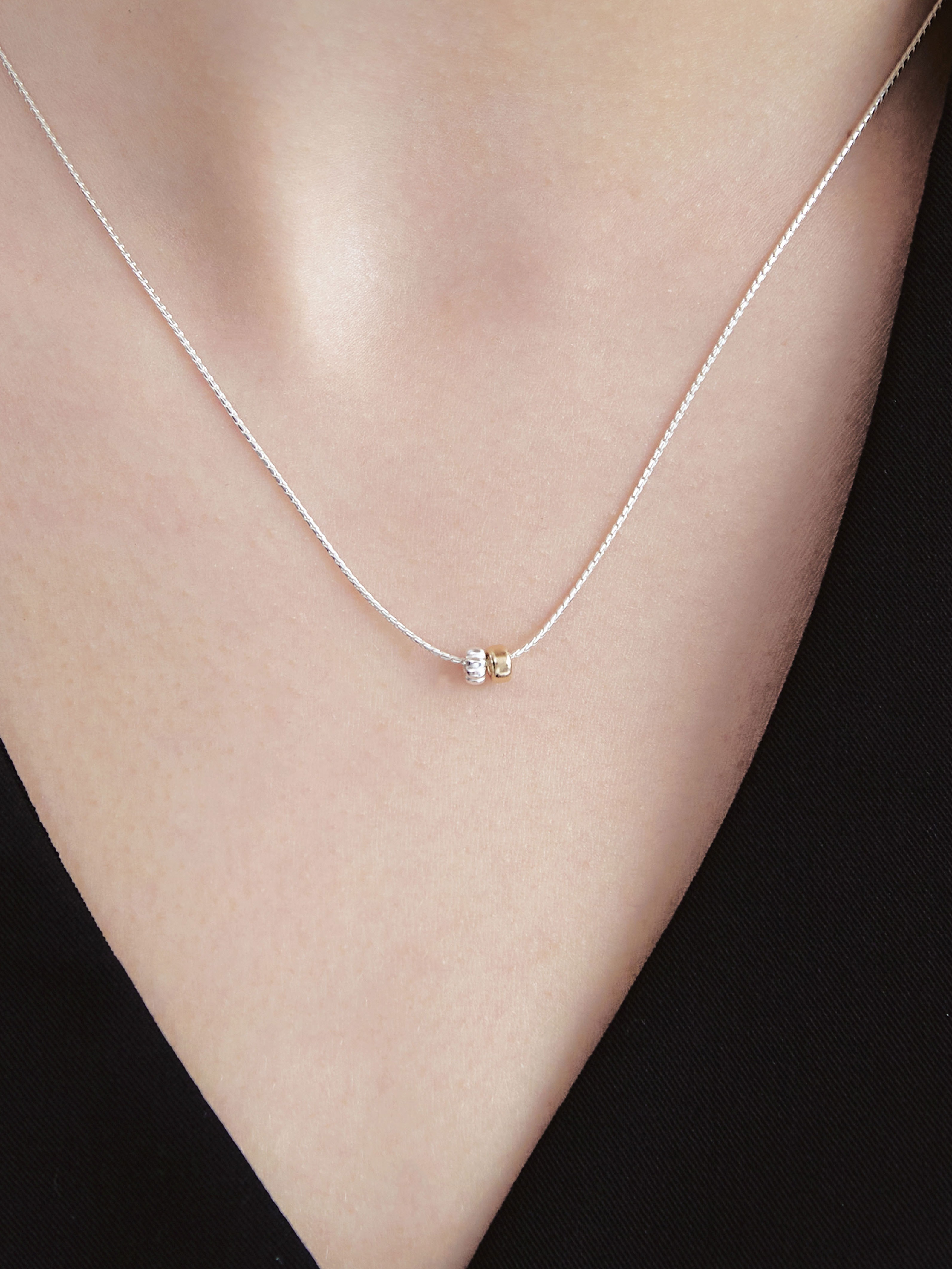 [14k] Gold Mix Donut Necklace