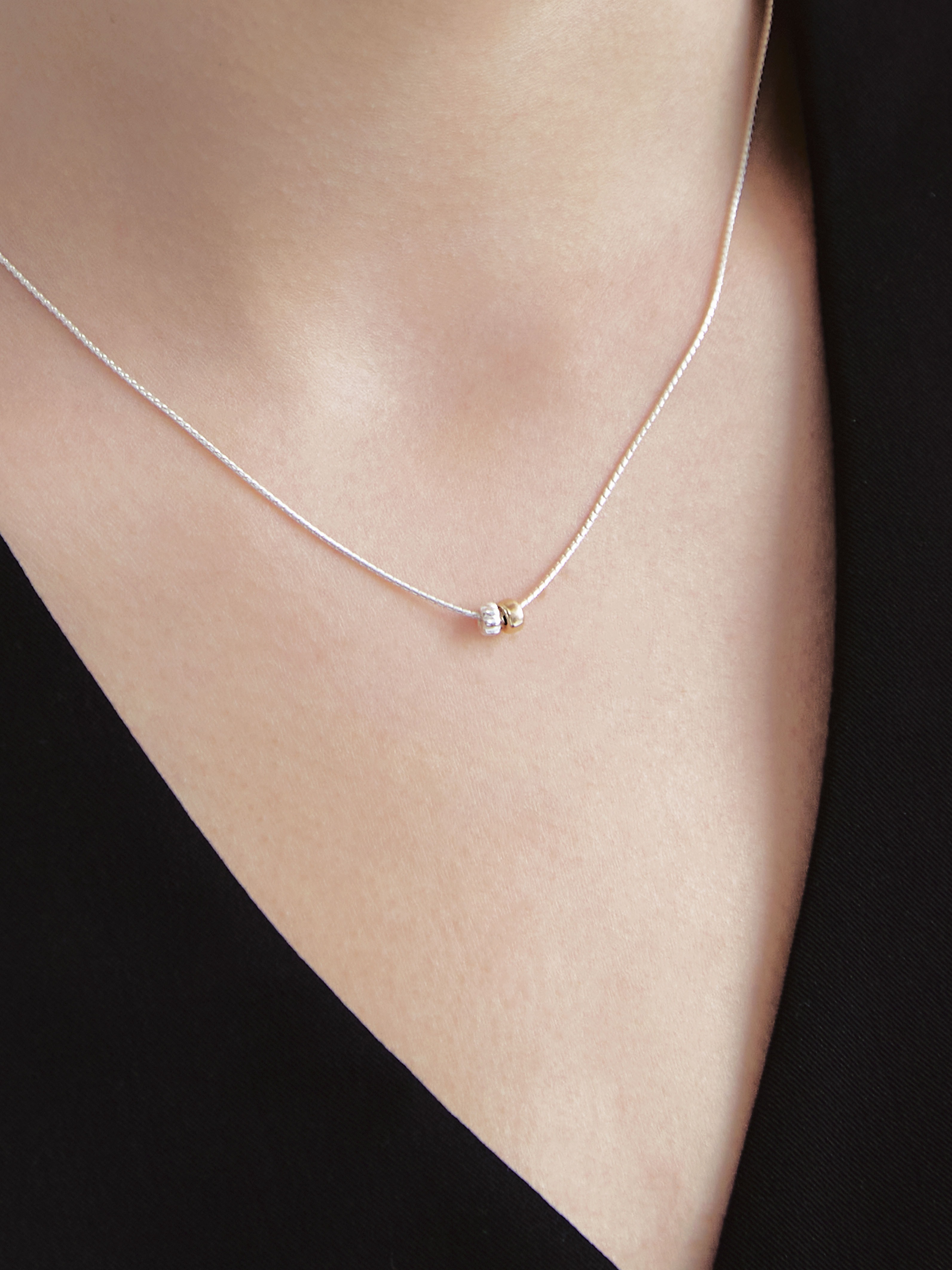 [14k] Gold Mix Donut Necklace