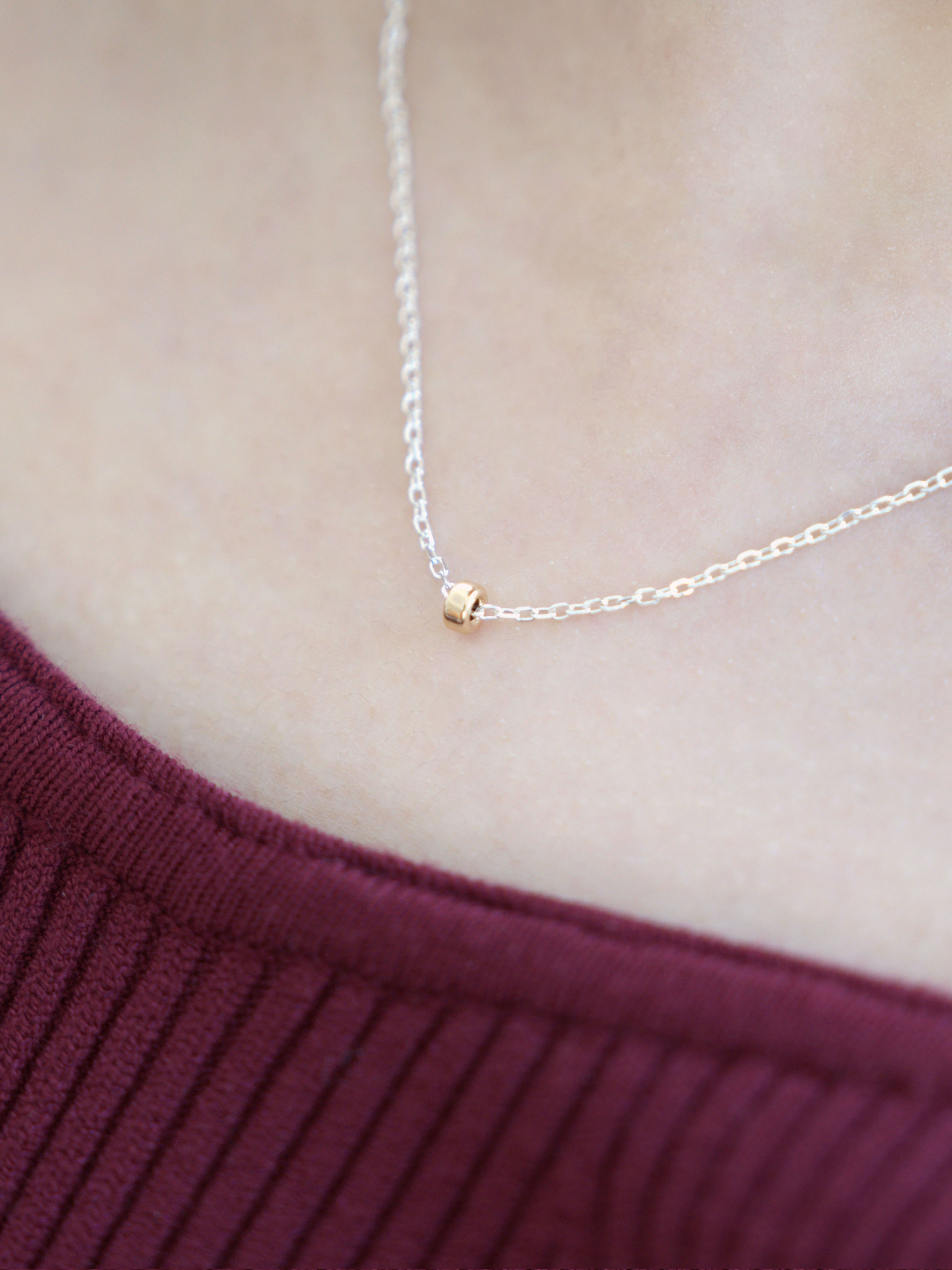 *NEW* [14K] Mini gold ring necklace