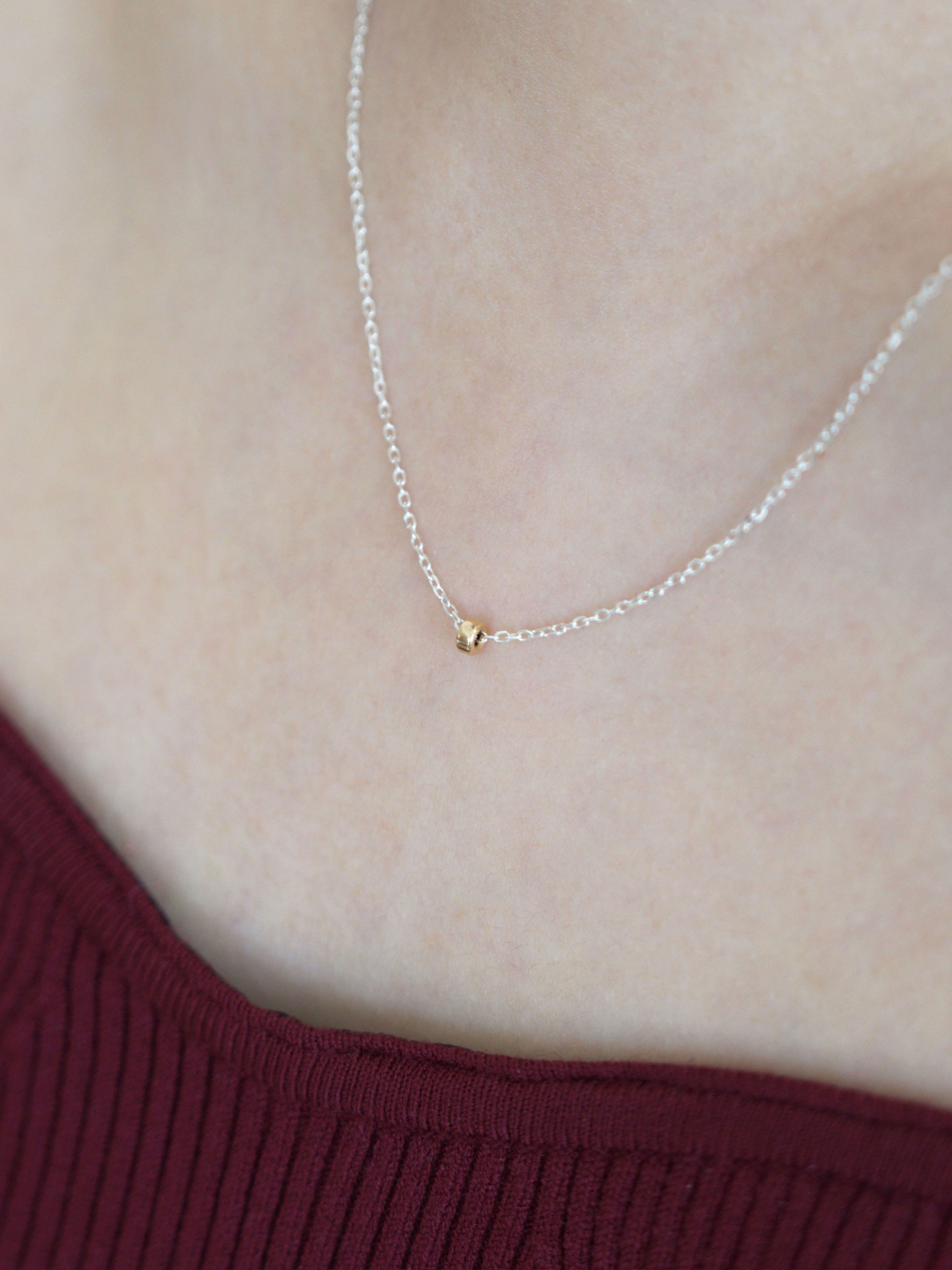 *NEW* [14K] Mini gold ring necklace