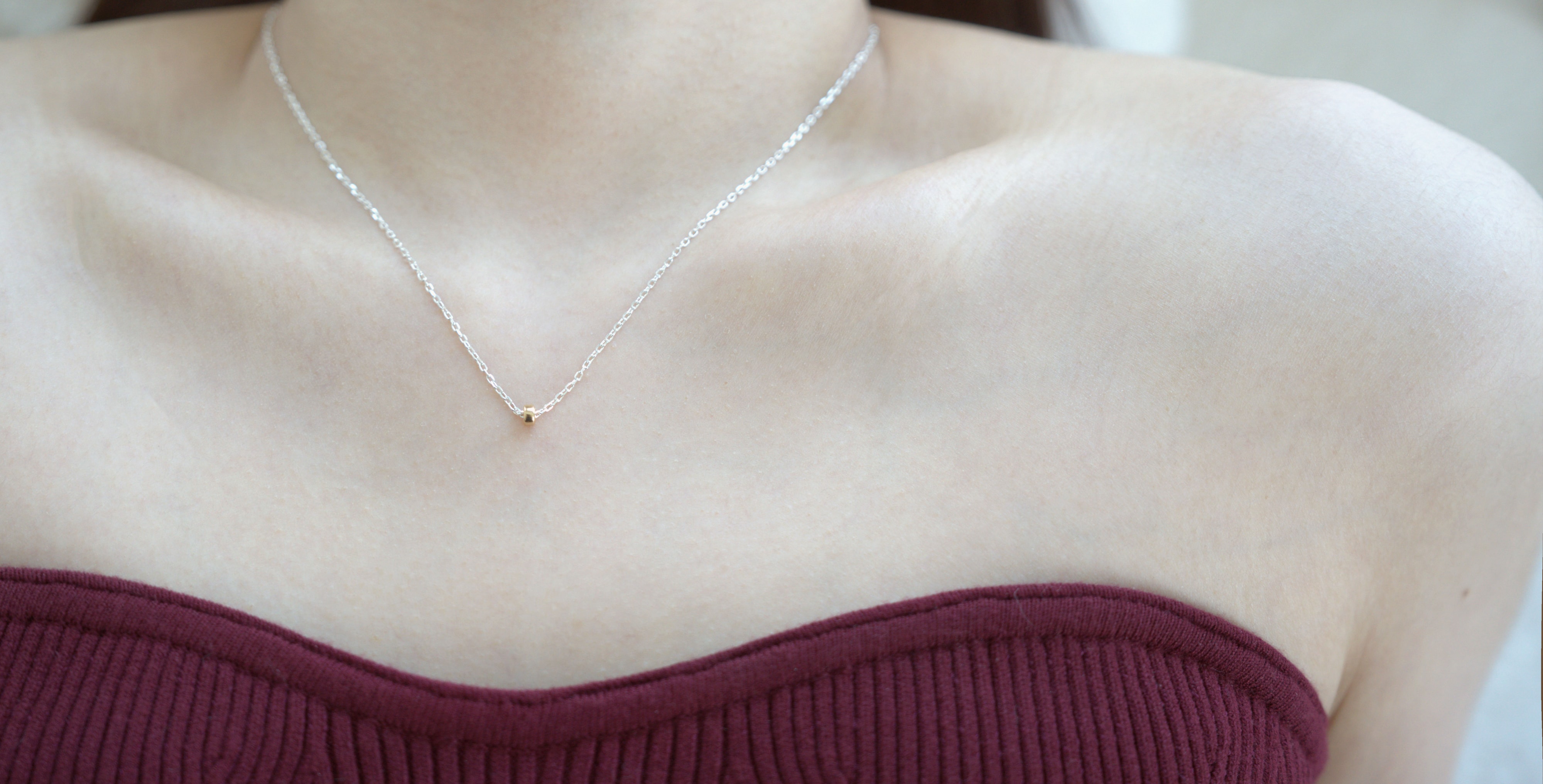 *NEW* [14K] Mini gold ring necklace