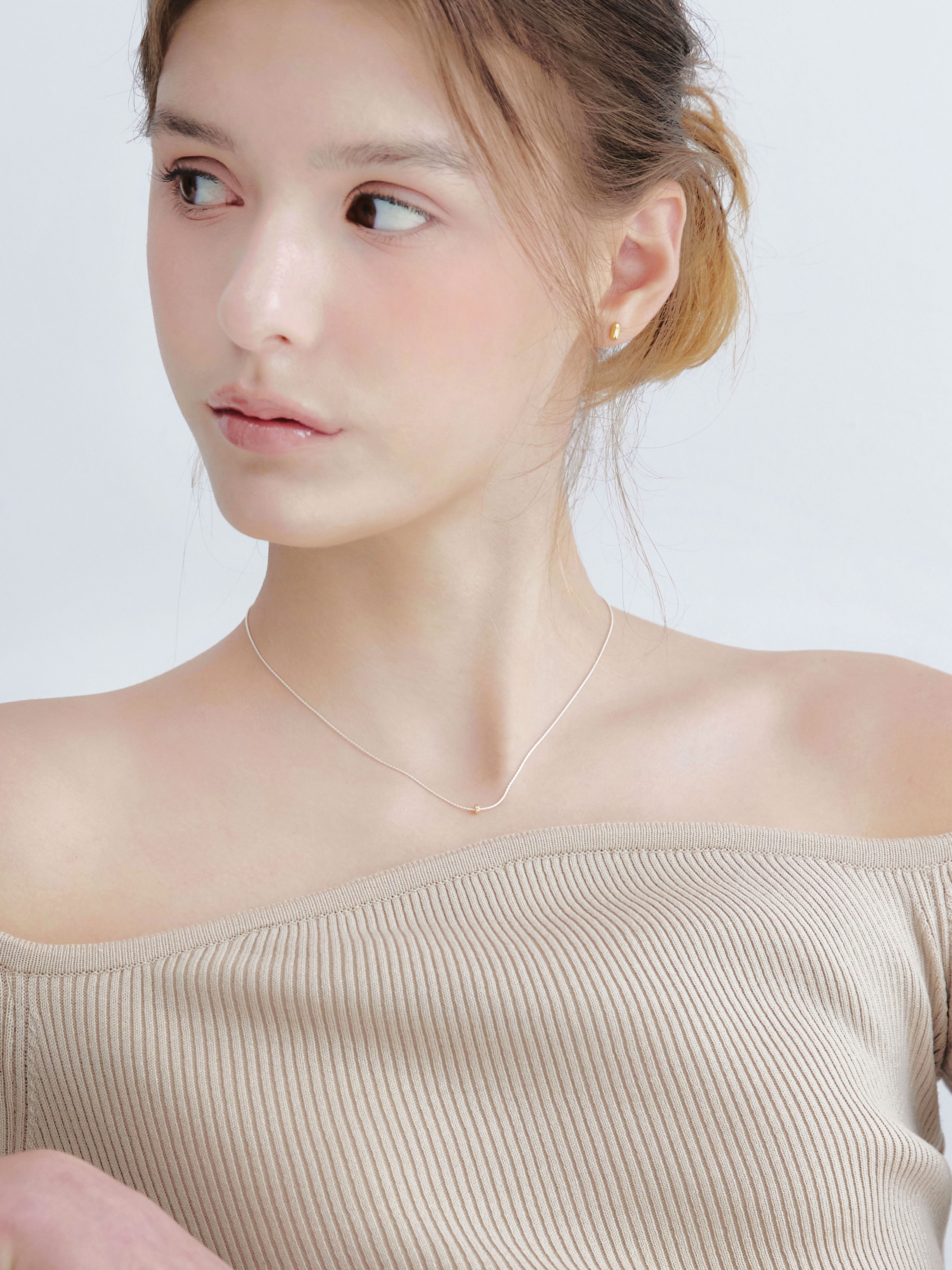 [14k] Tiny Gold Ring Necklace