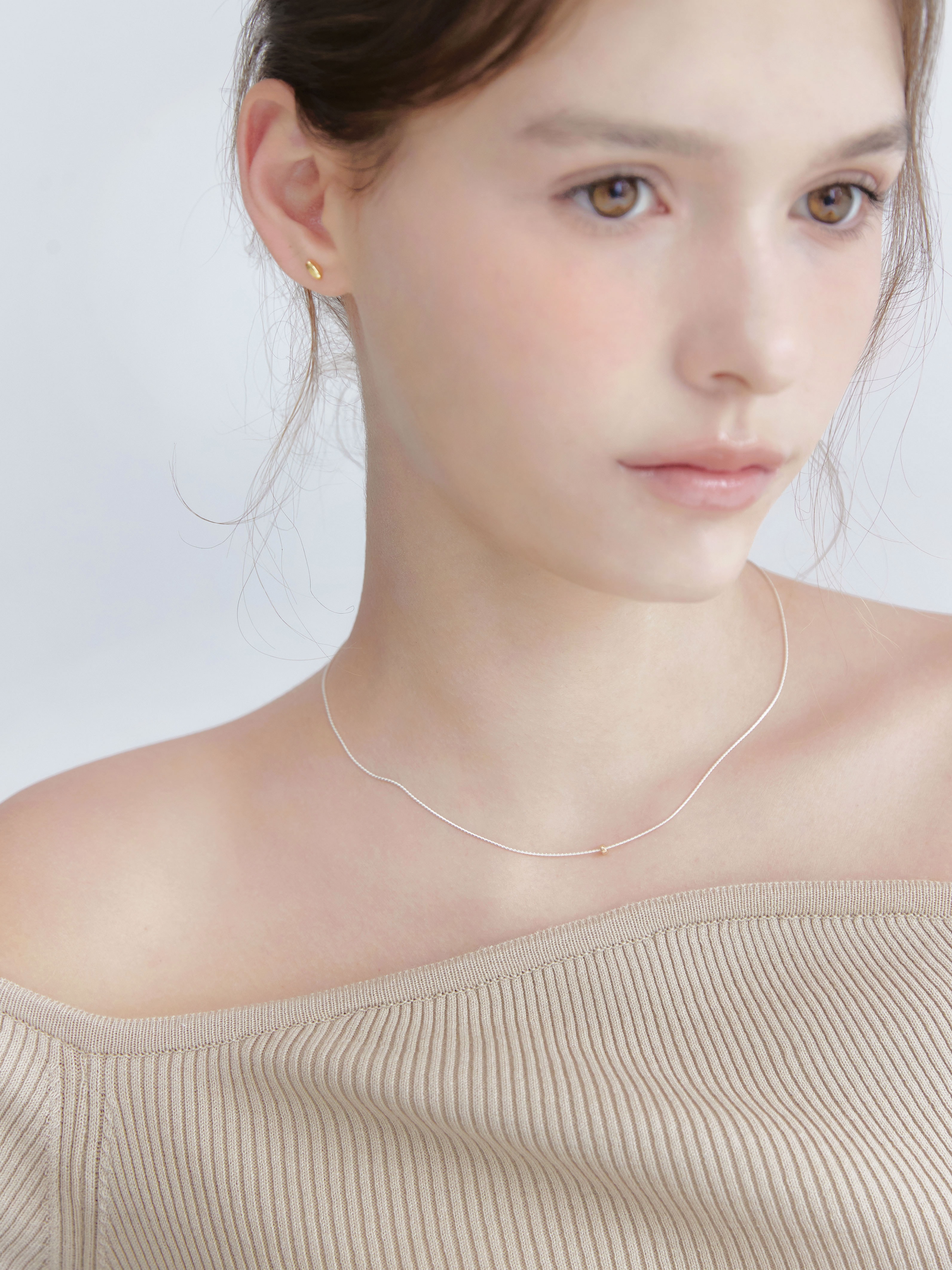 [14k] Tiny Gold Ring Necklace