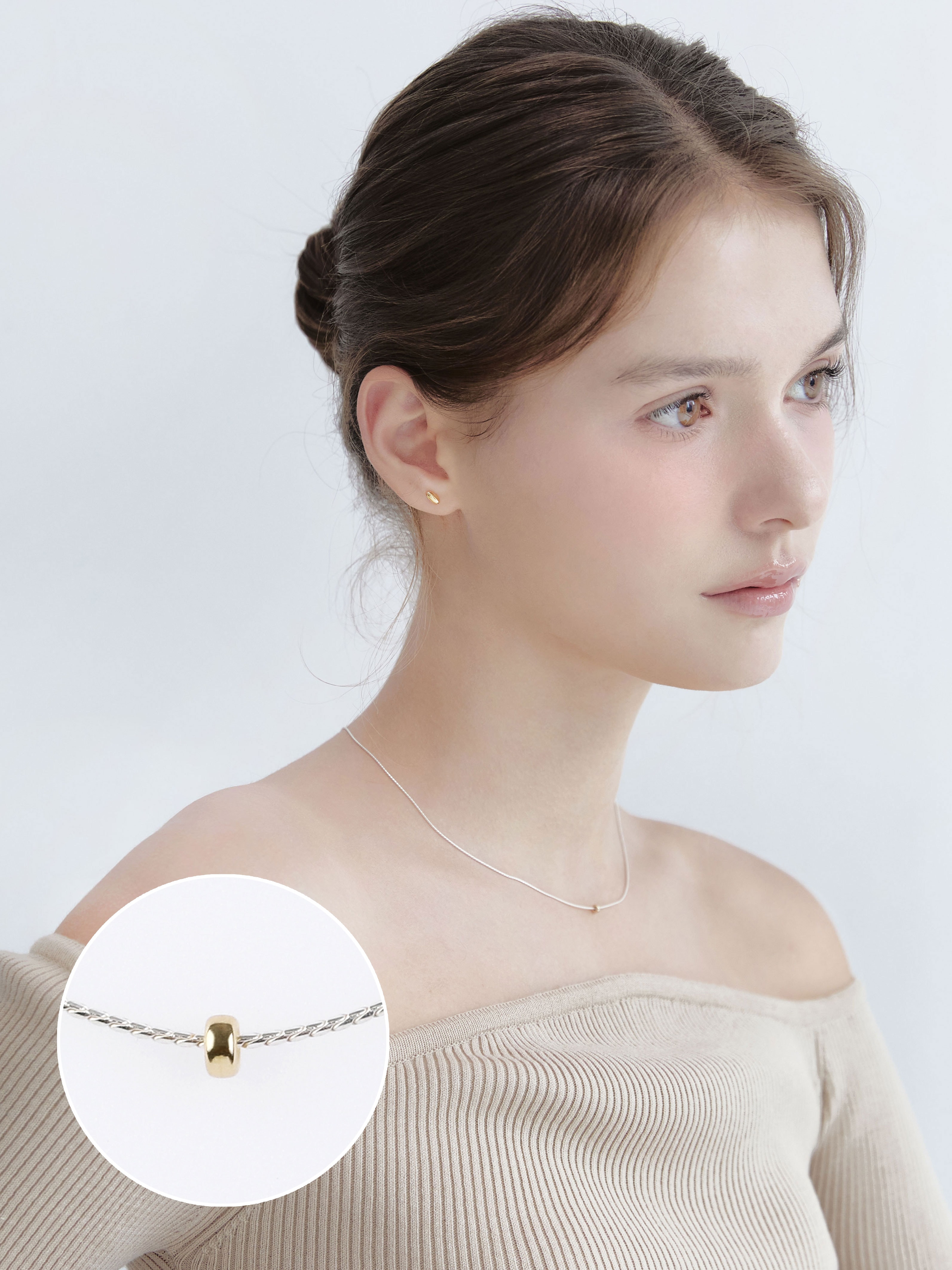 [14k] Tiny Gold Ring Necklace