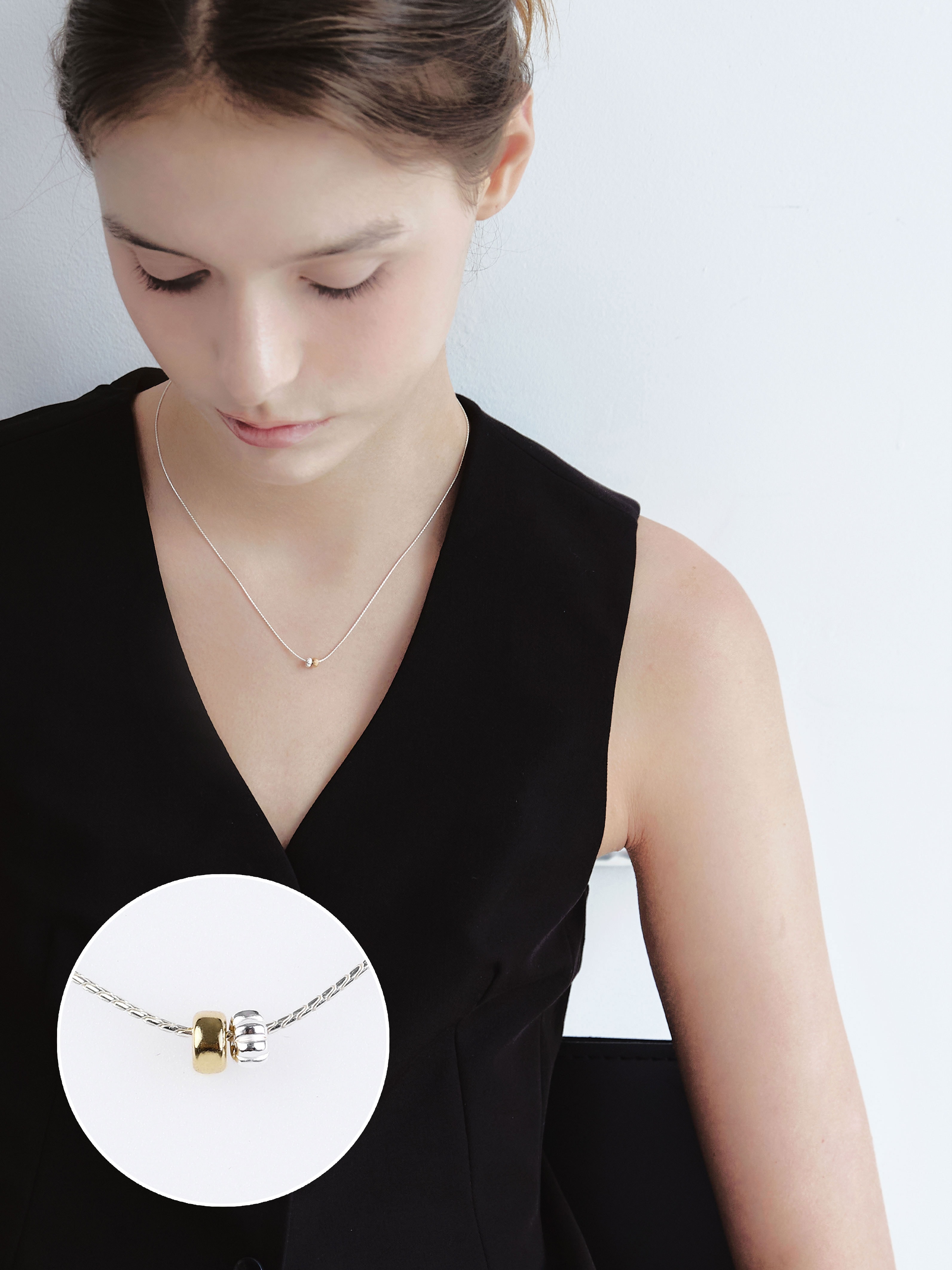 [14k] Gold Mix Donut Necklace