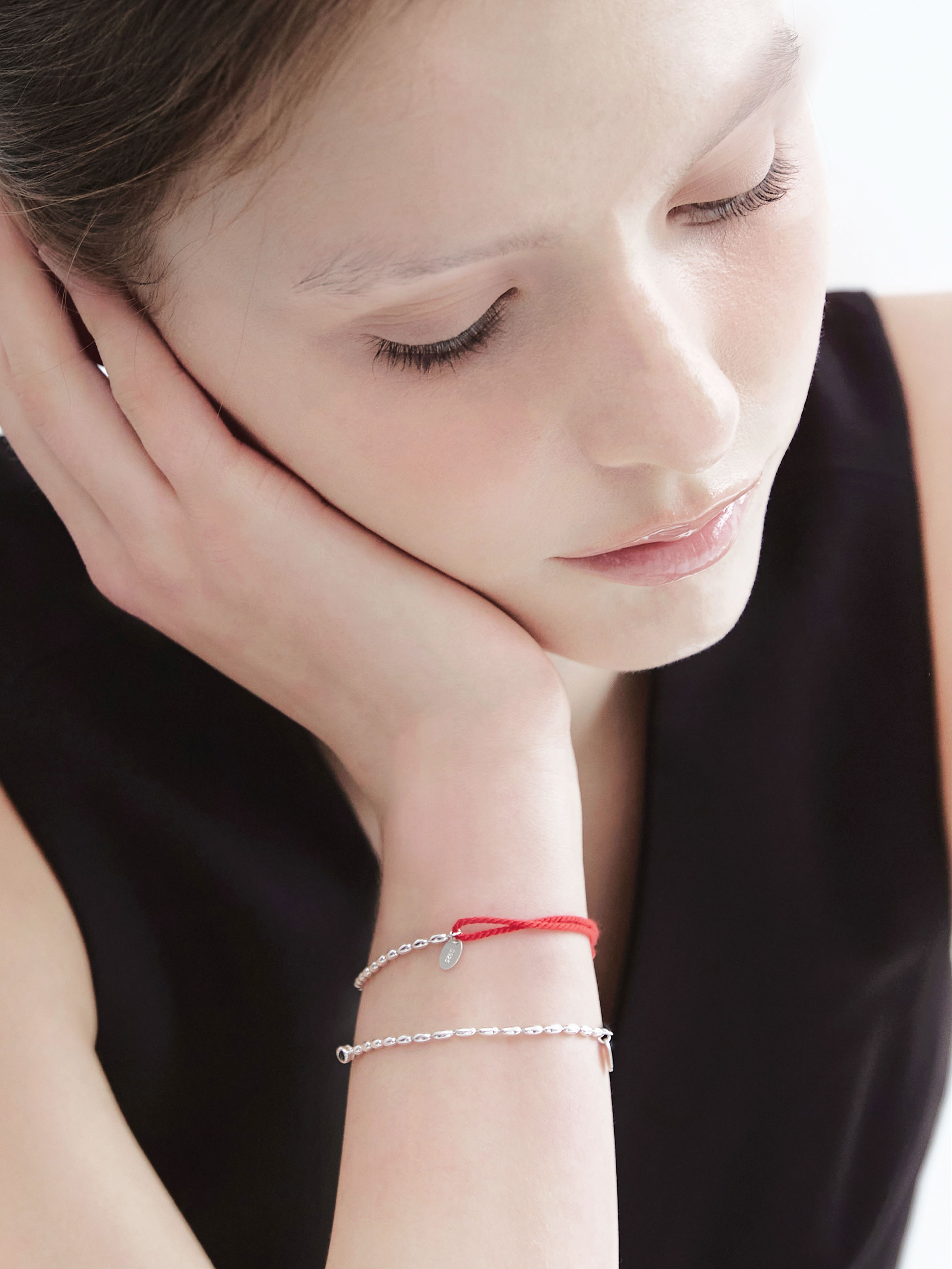 Silver Pearl Cord Bracelet