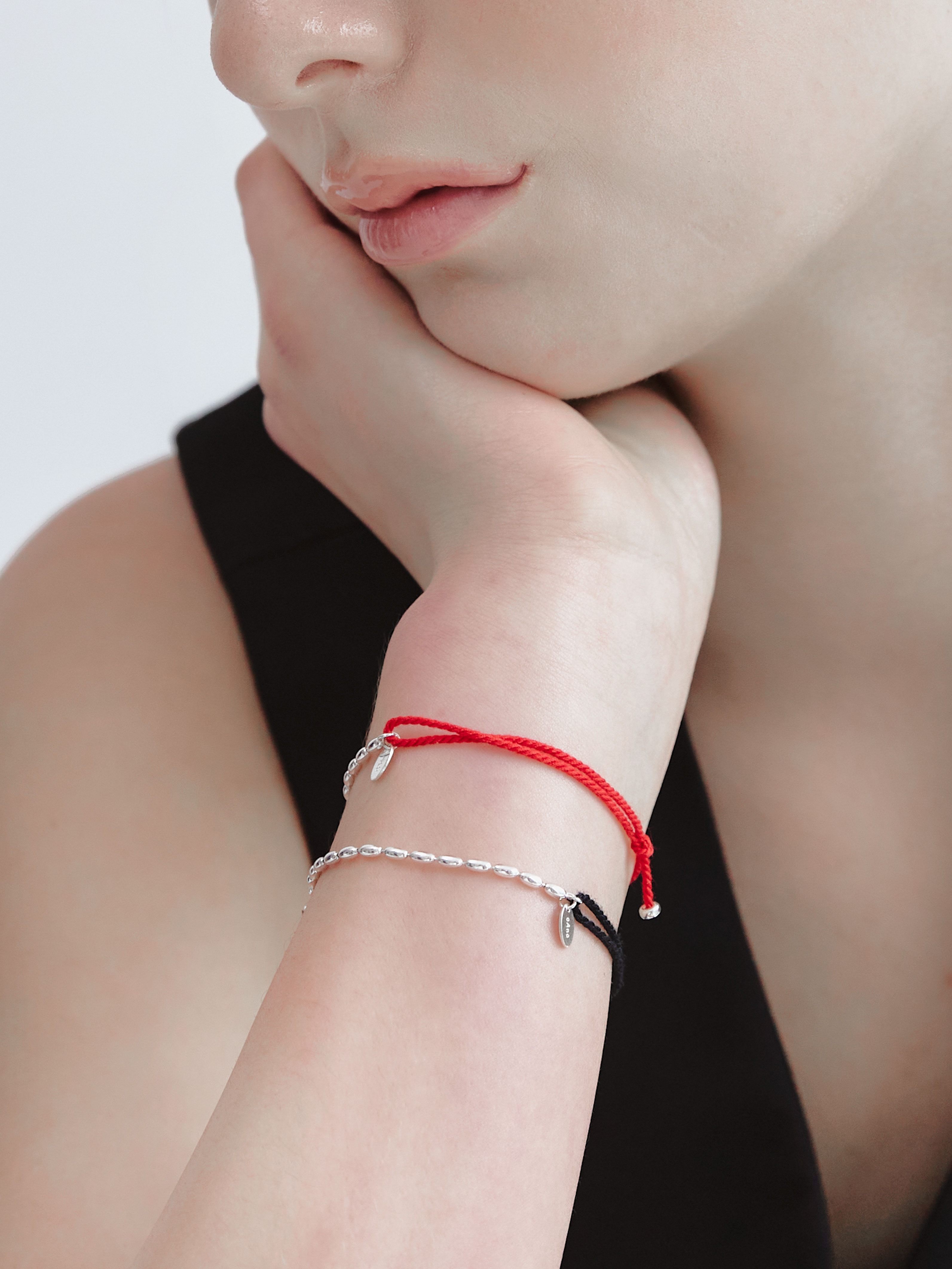 Silver Pearl Cord Bracelet