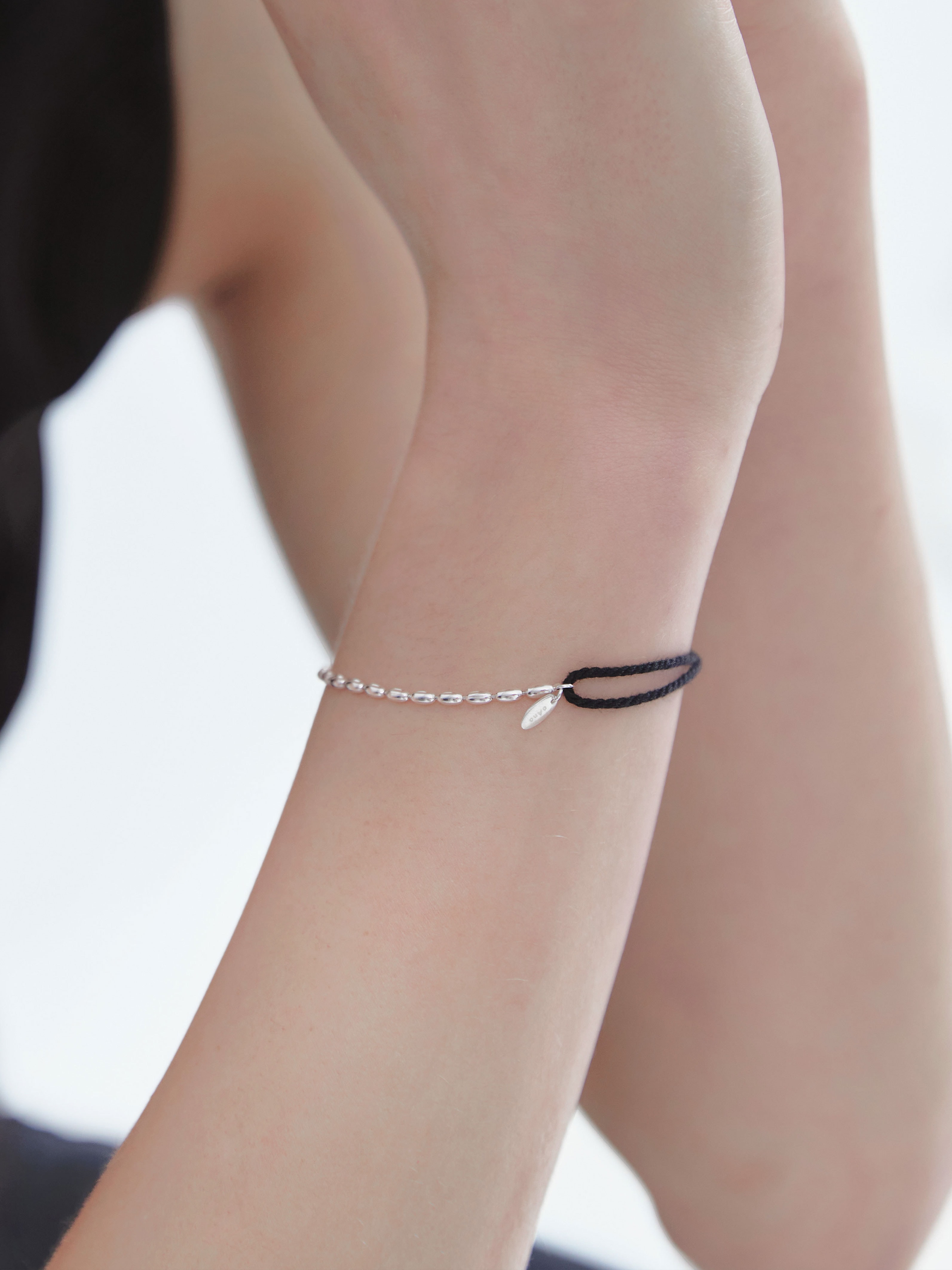 Silver Pearl Cord Bracelet