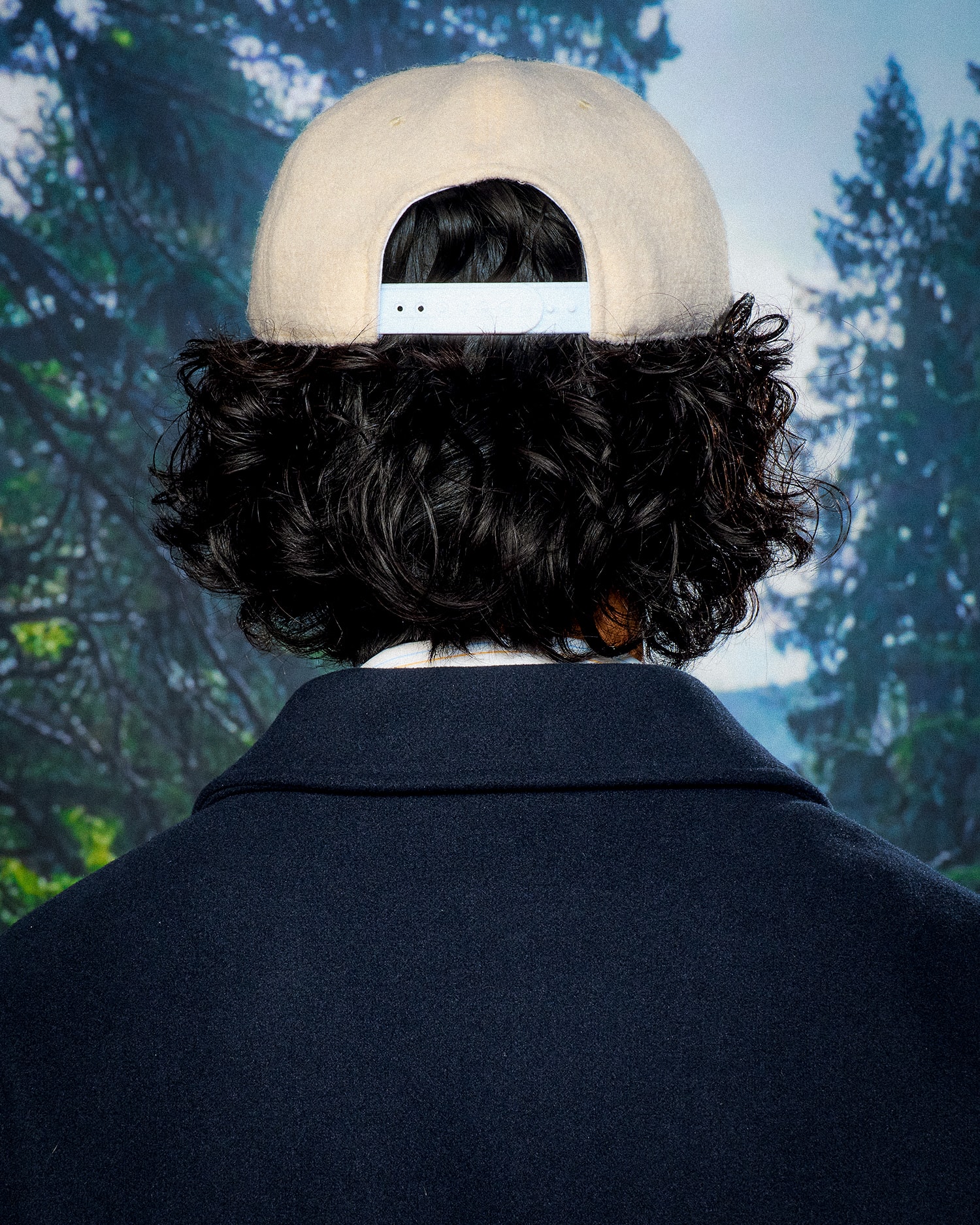 Wool Cap in Navy / White