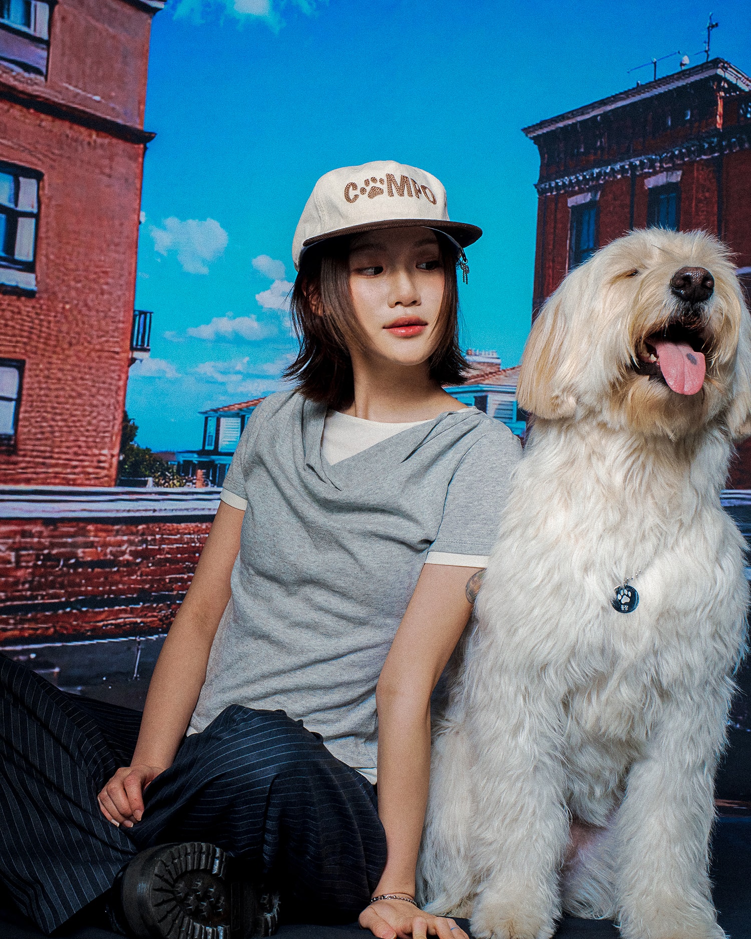 Corduroy Cap in Ivory / Brown