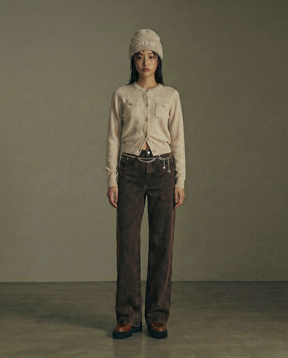 Hairy Bonnet in Beige