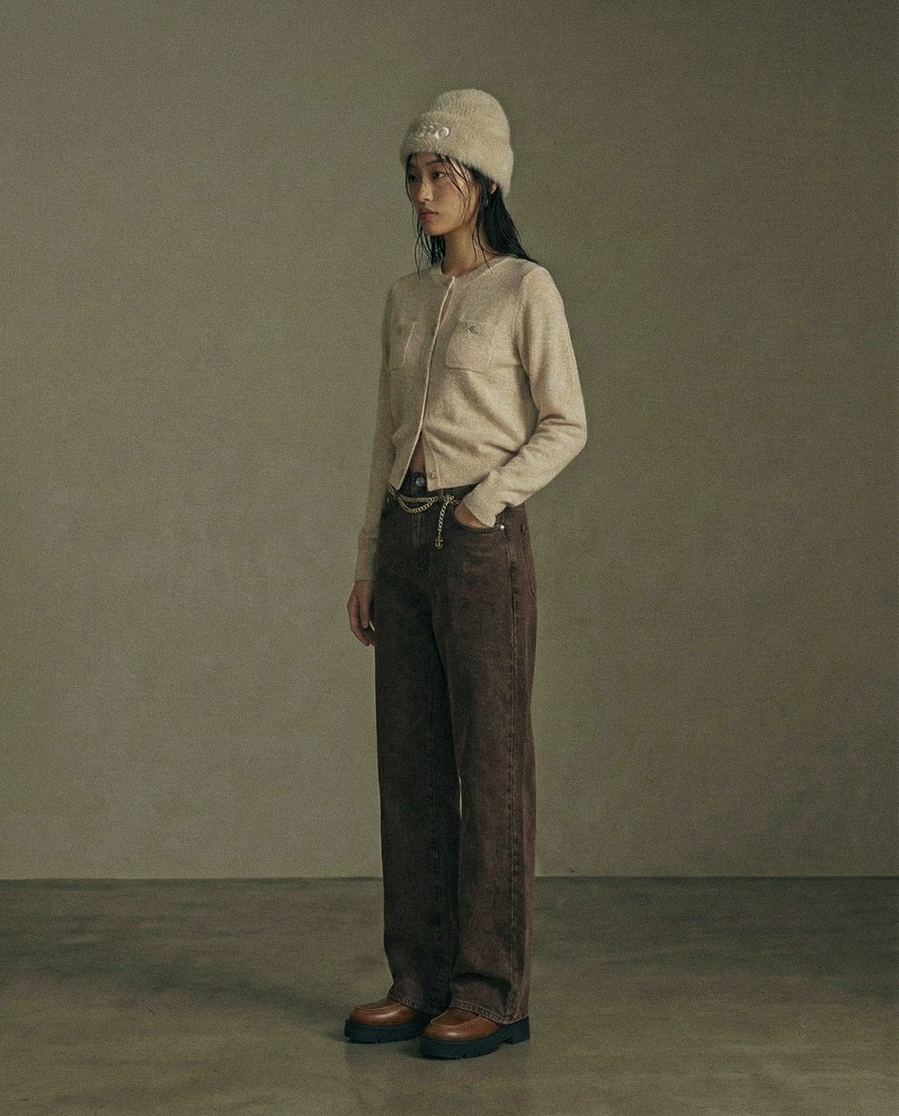 Hairy Bonnet in Beige