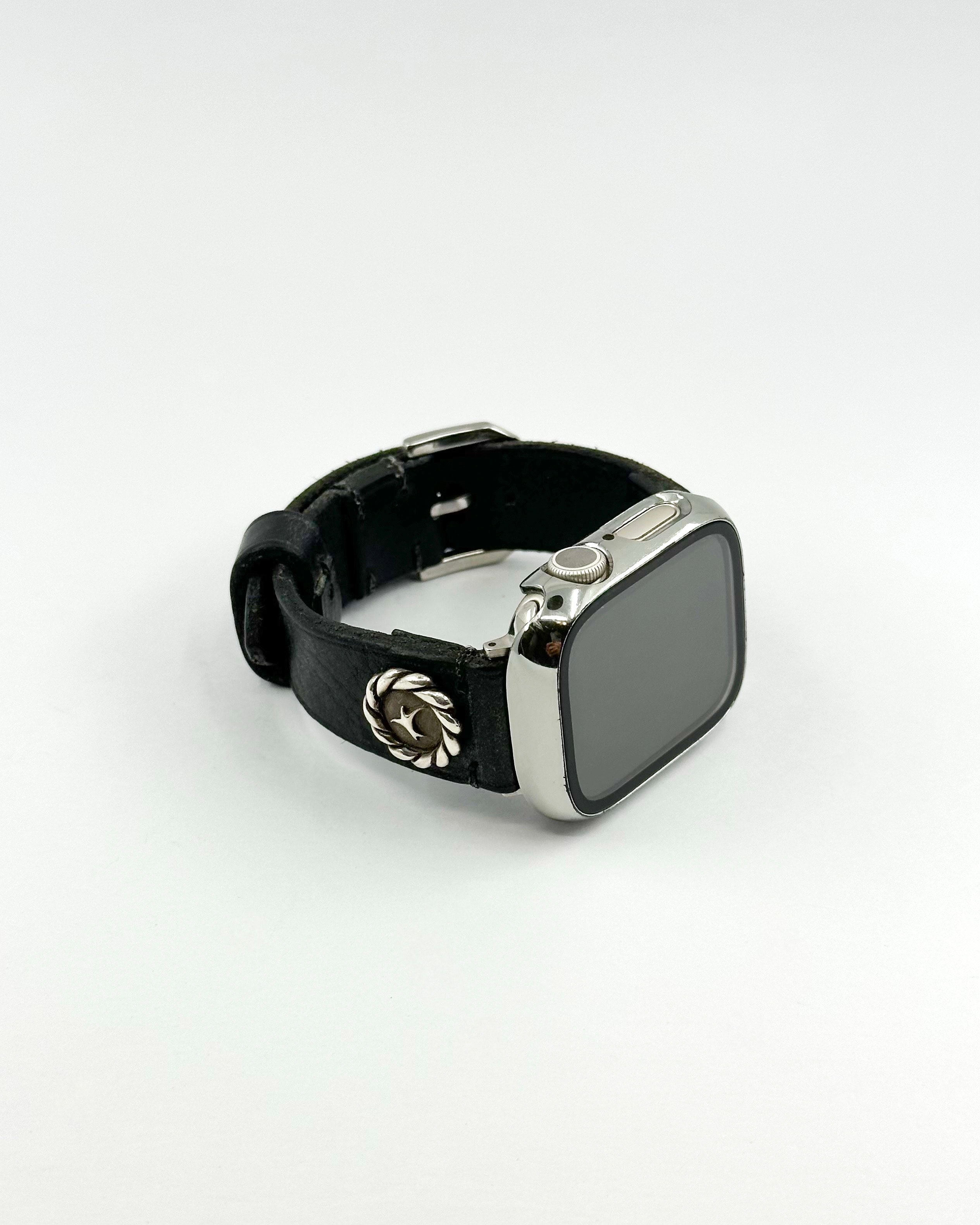CONCHO APPLE WATCH STRAP (BLACK) / SILVER 925