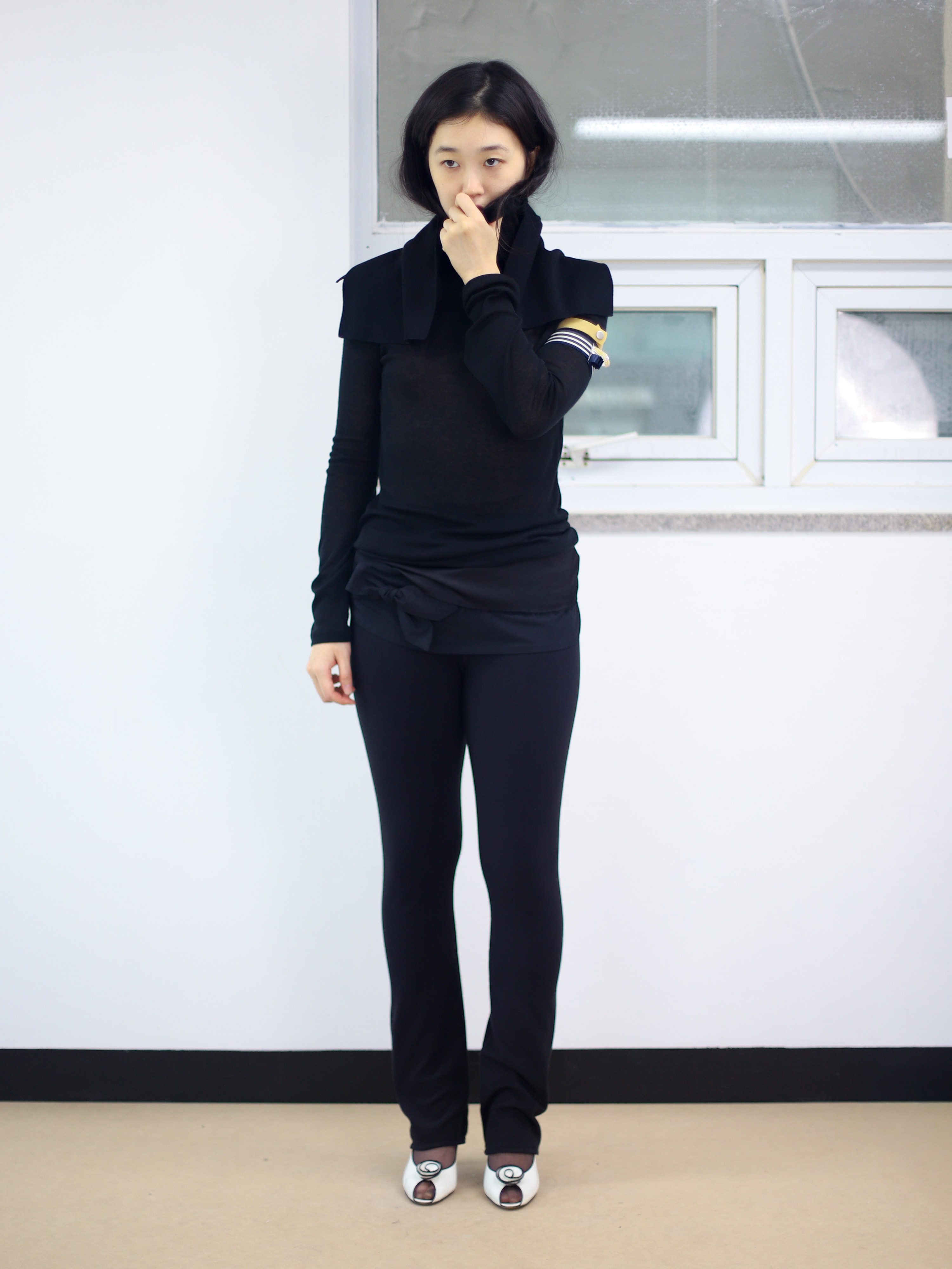 Half Apron Leggings - black