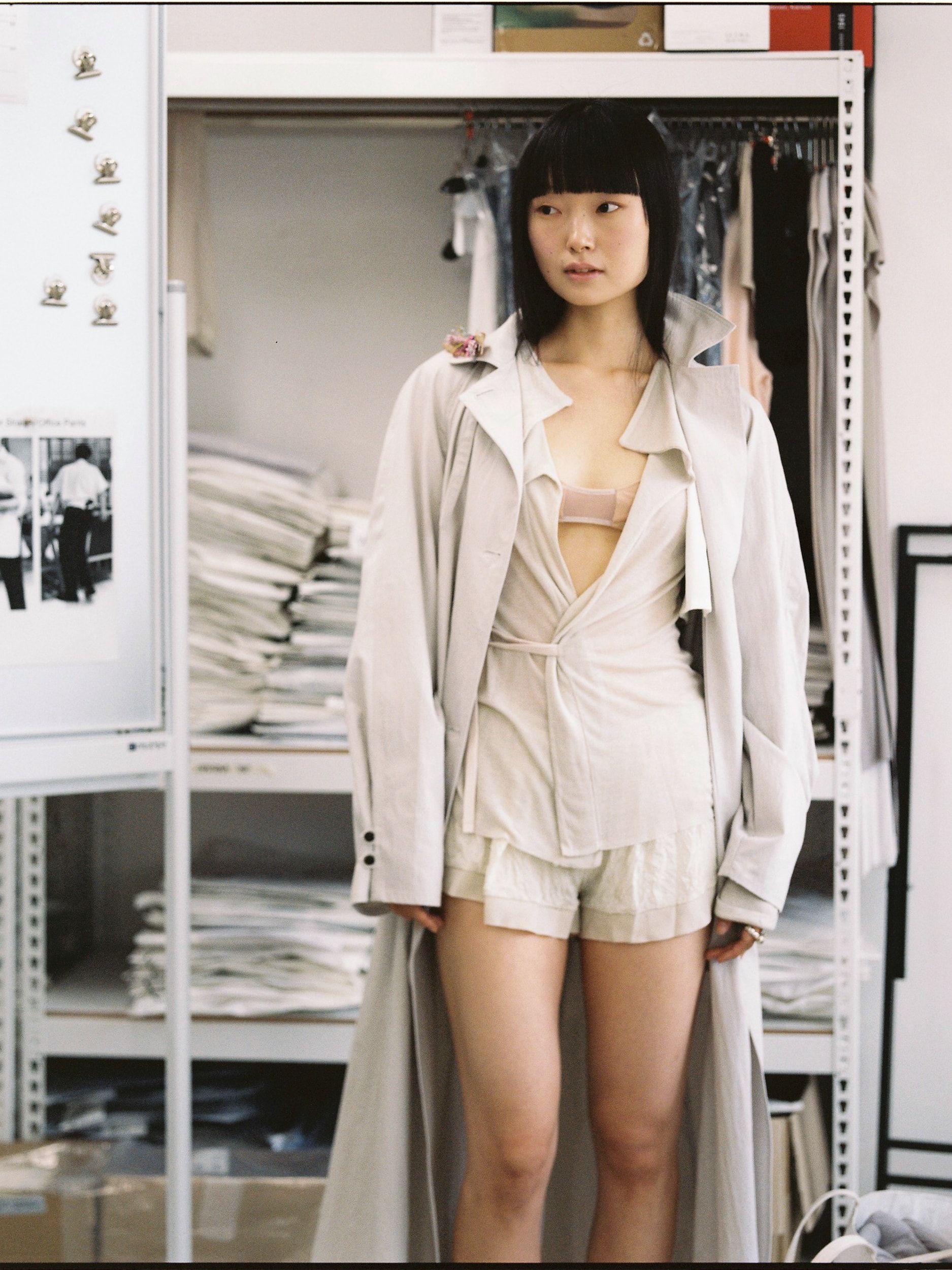 Drape Collar Cardigan (bone)