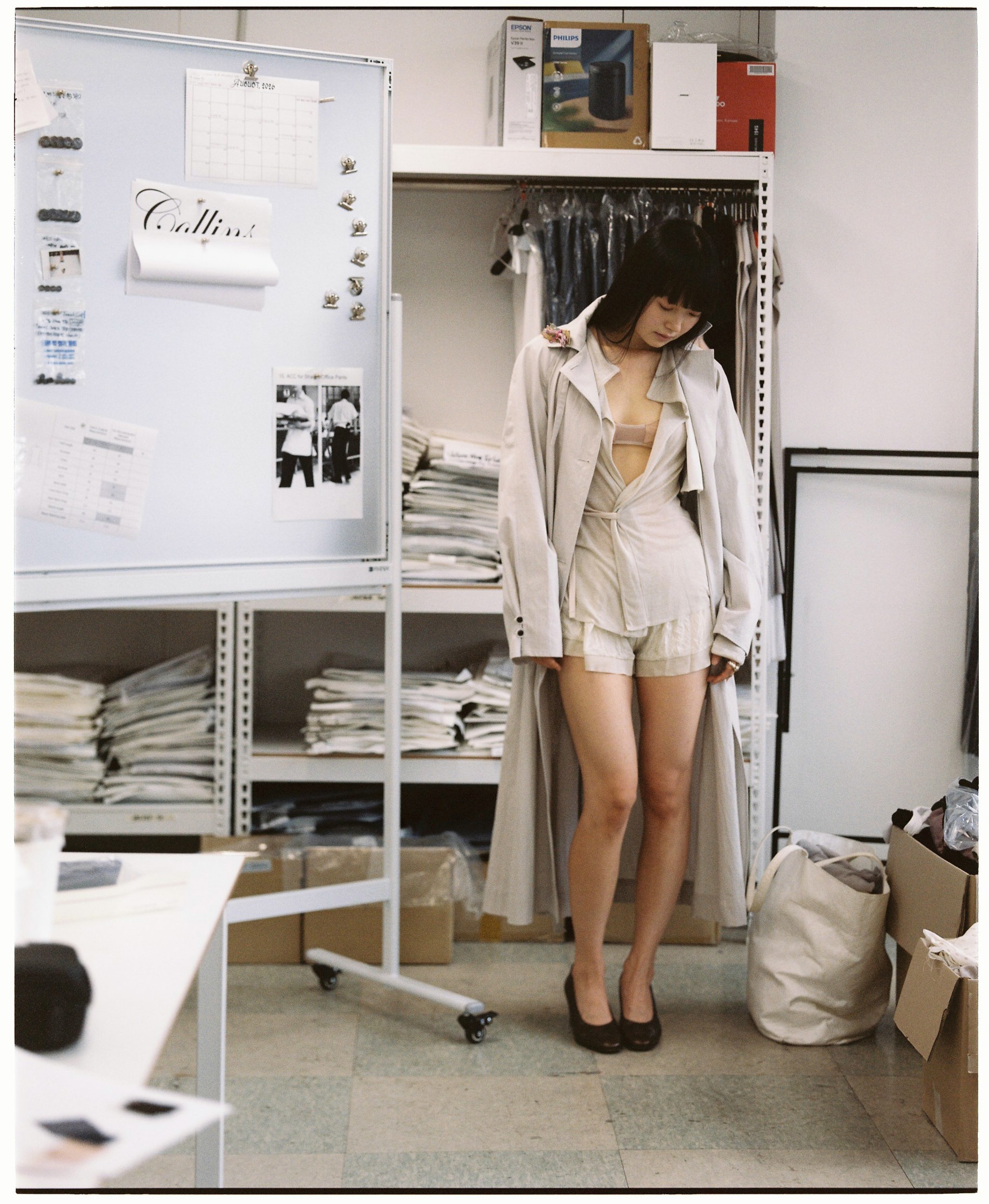 Drape Collar Cardigan (bone)