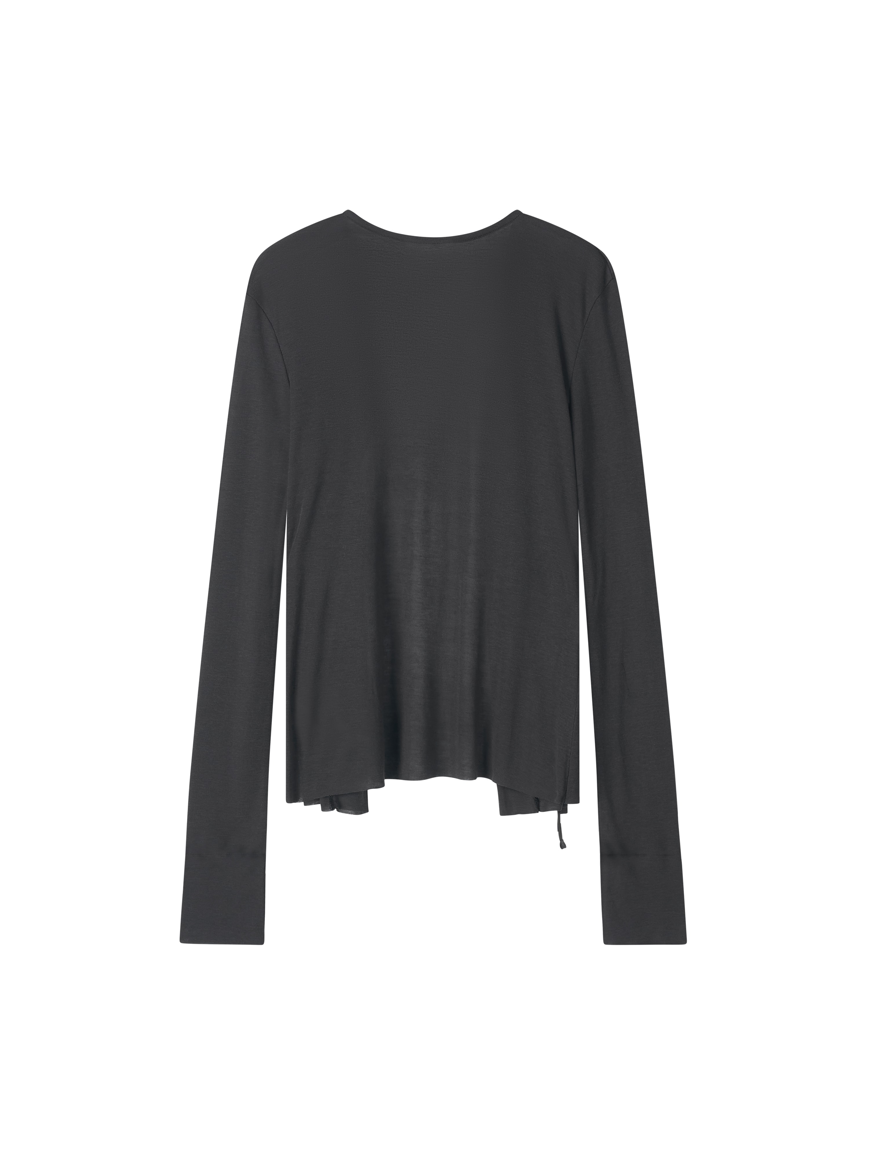 Drape Collar Cardigan (charcoal)