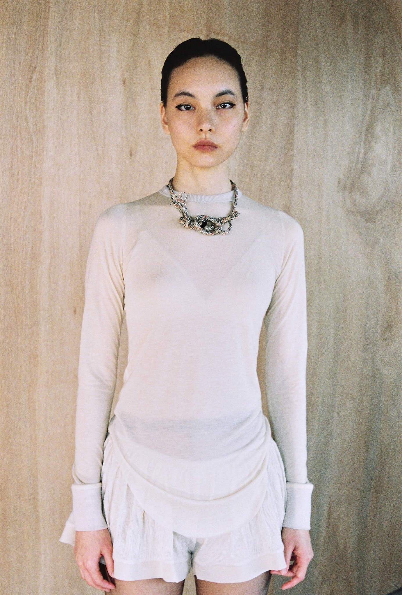 Sheer Jersey Top (ivory)