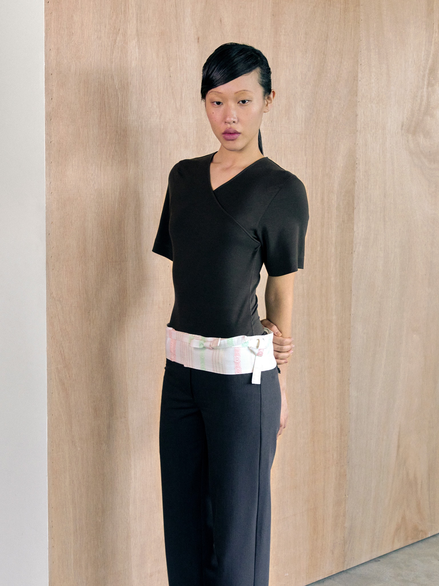 Uniform Wrap Top (brown)