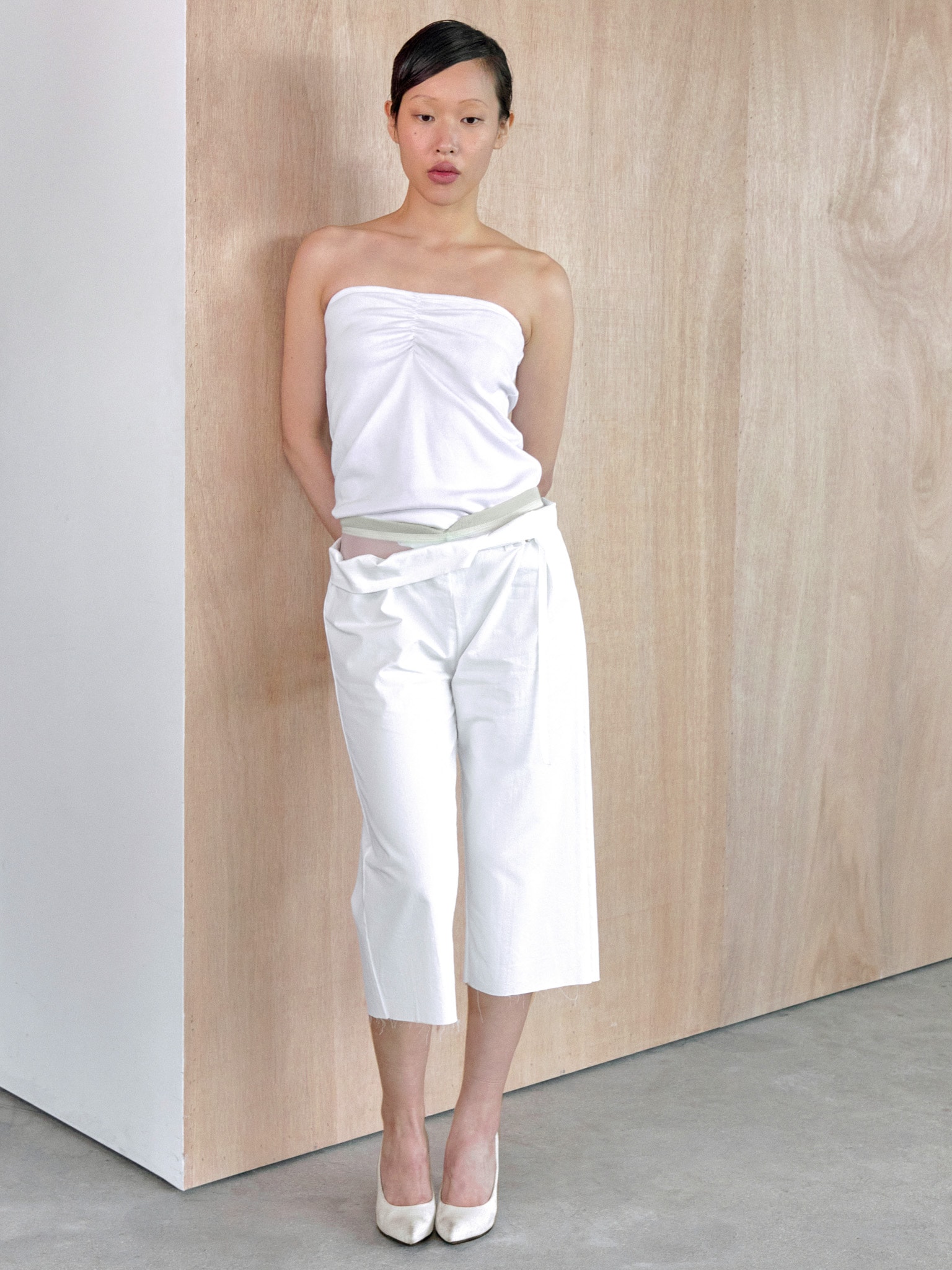 Folded Waist Pants (white)