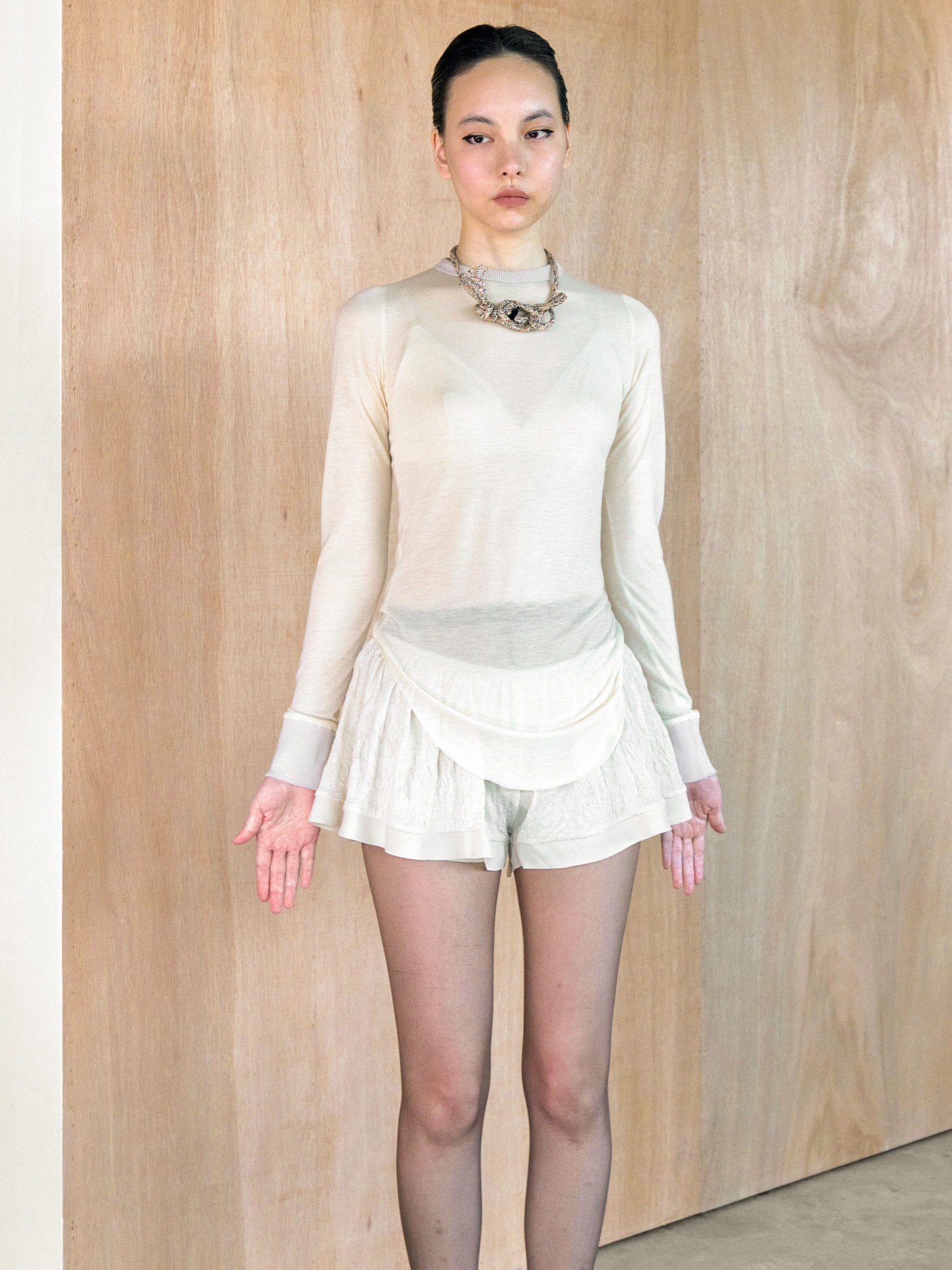 Sheer Jersey Top (ivory)