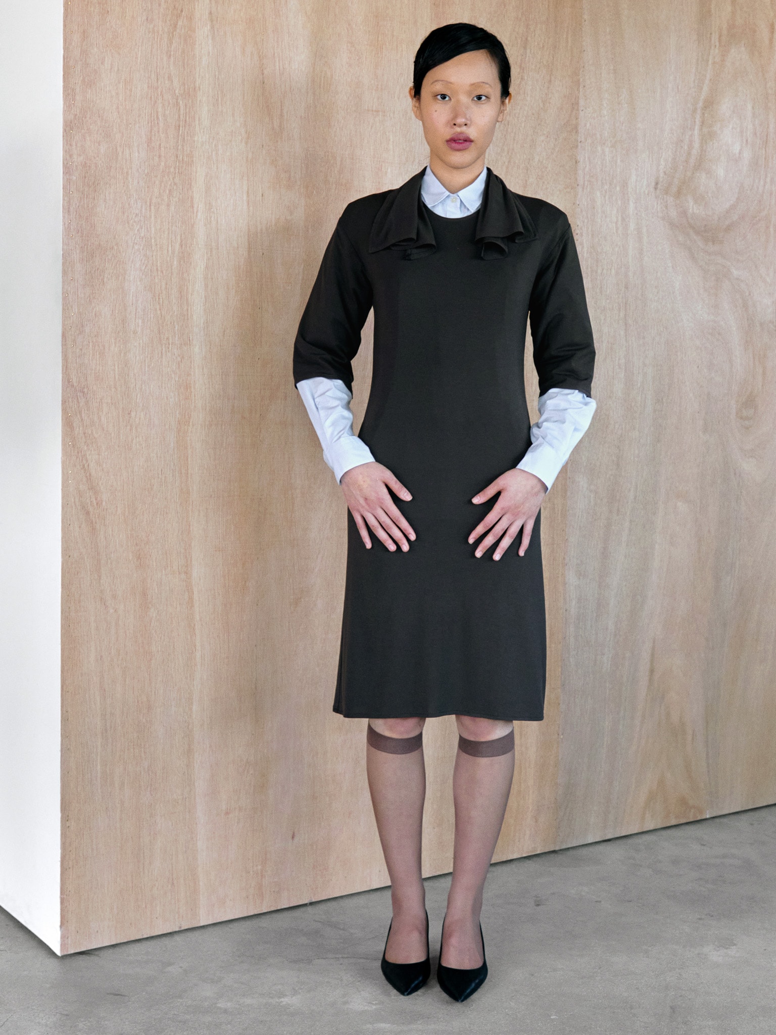 Collar Dress (brown)