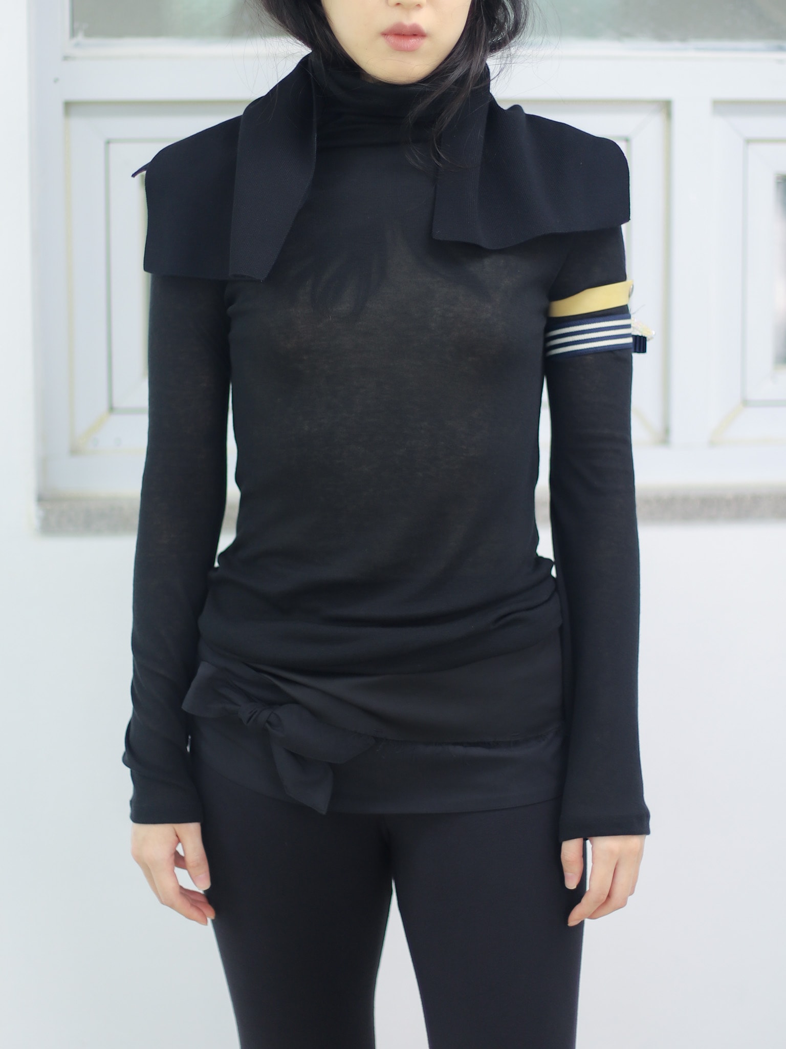 Half Apron Leggings - black