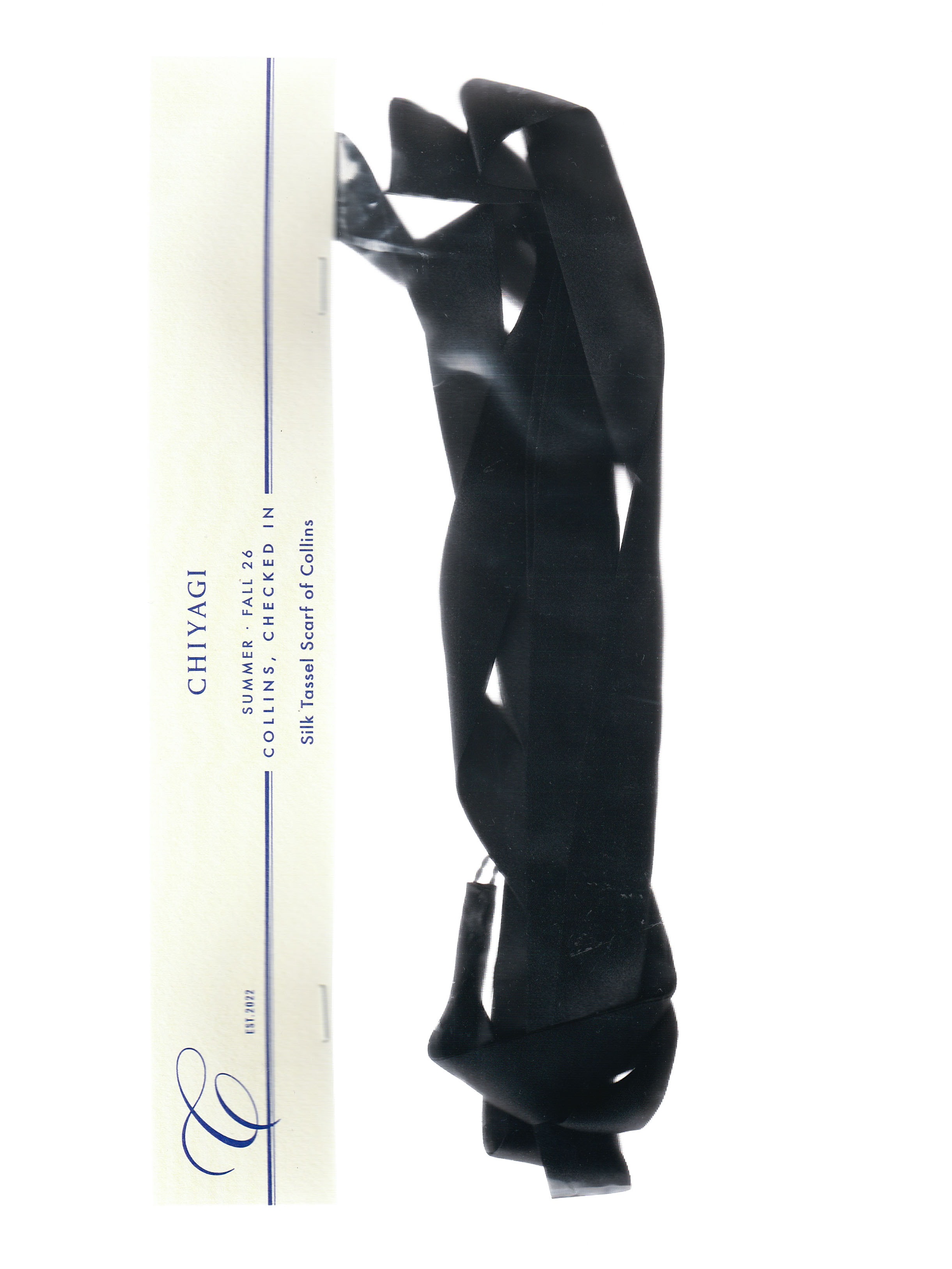 Silk Tessel Scarf of Collins (black)
