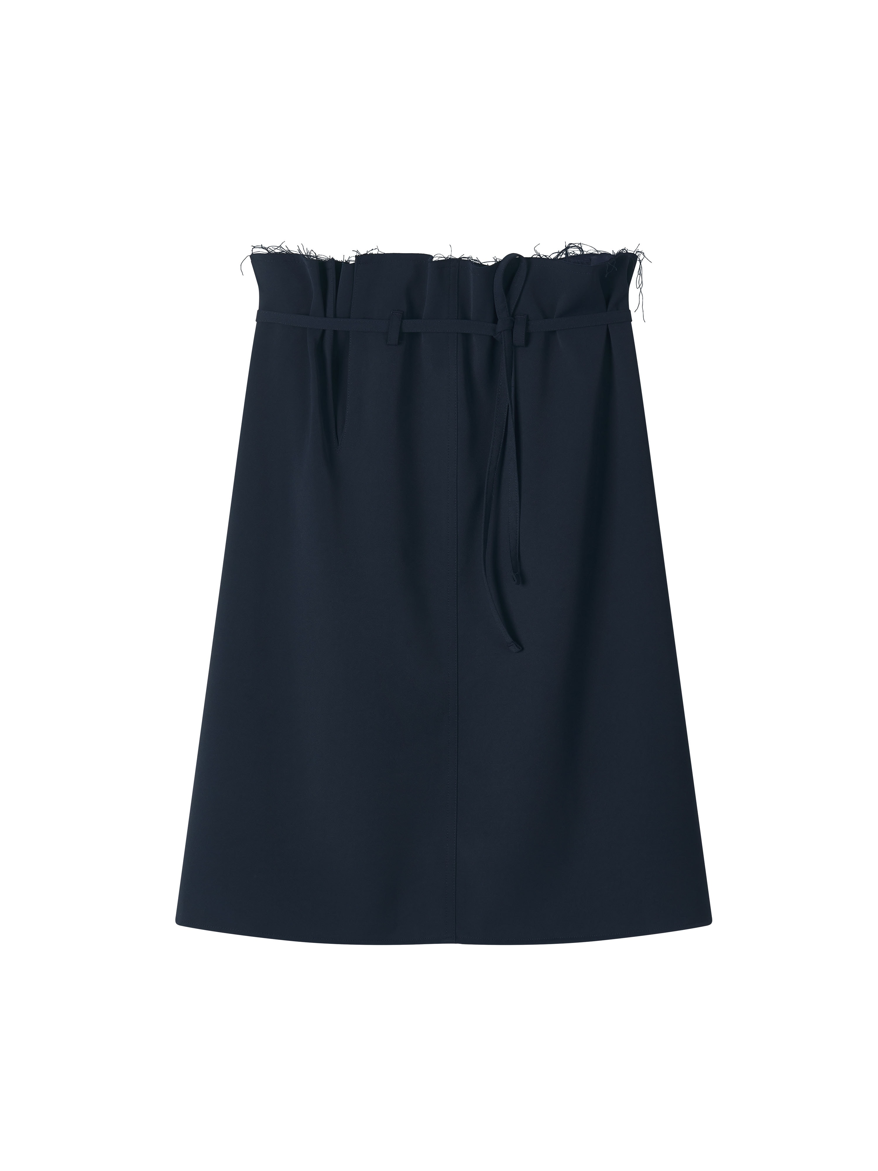 High Waist Belted Skirt (navy)