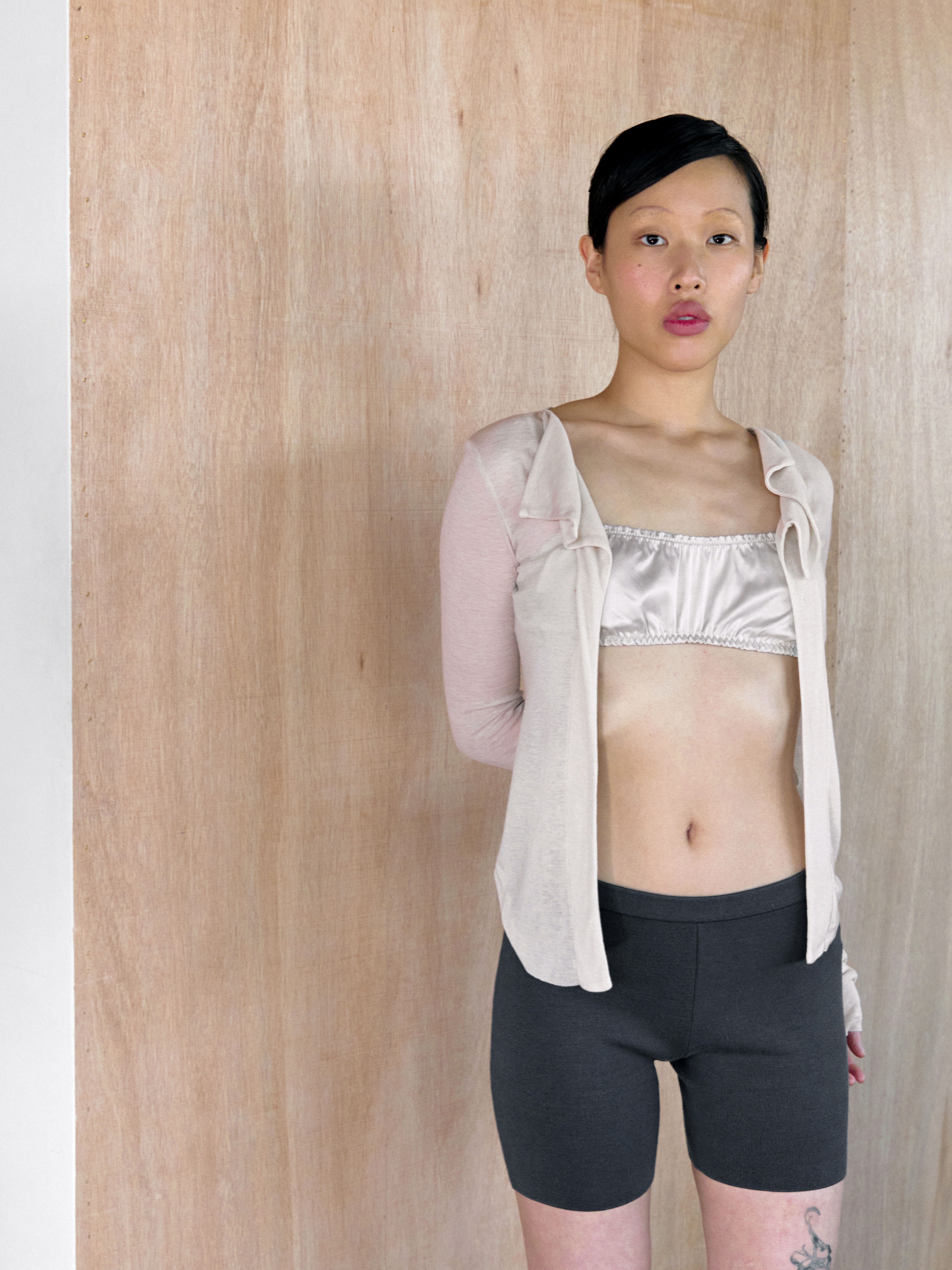Drape Collar Cardigan (bone)