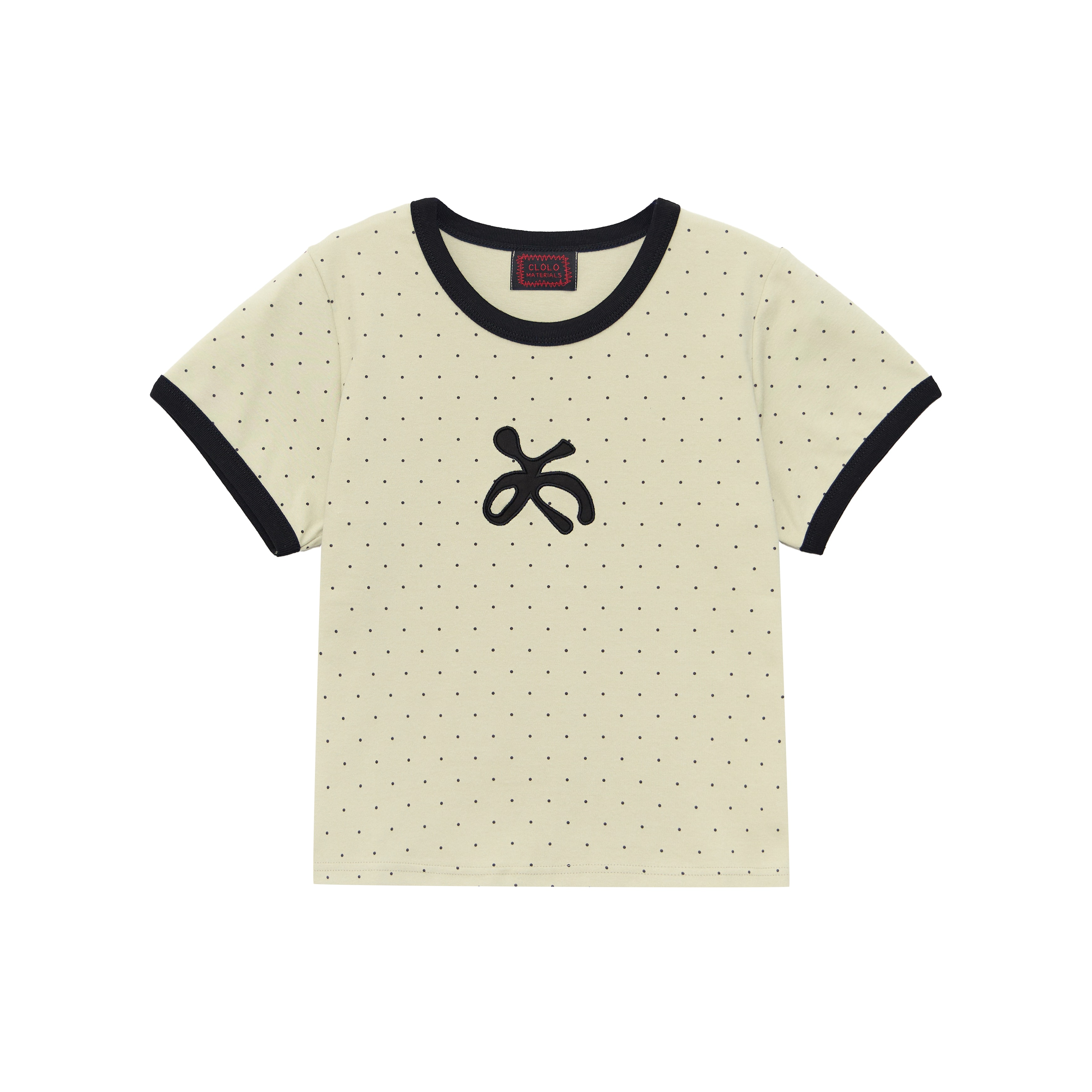 CLASSIC DOT APPLIQUE RINGER TEE — MINT