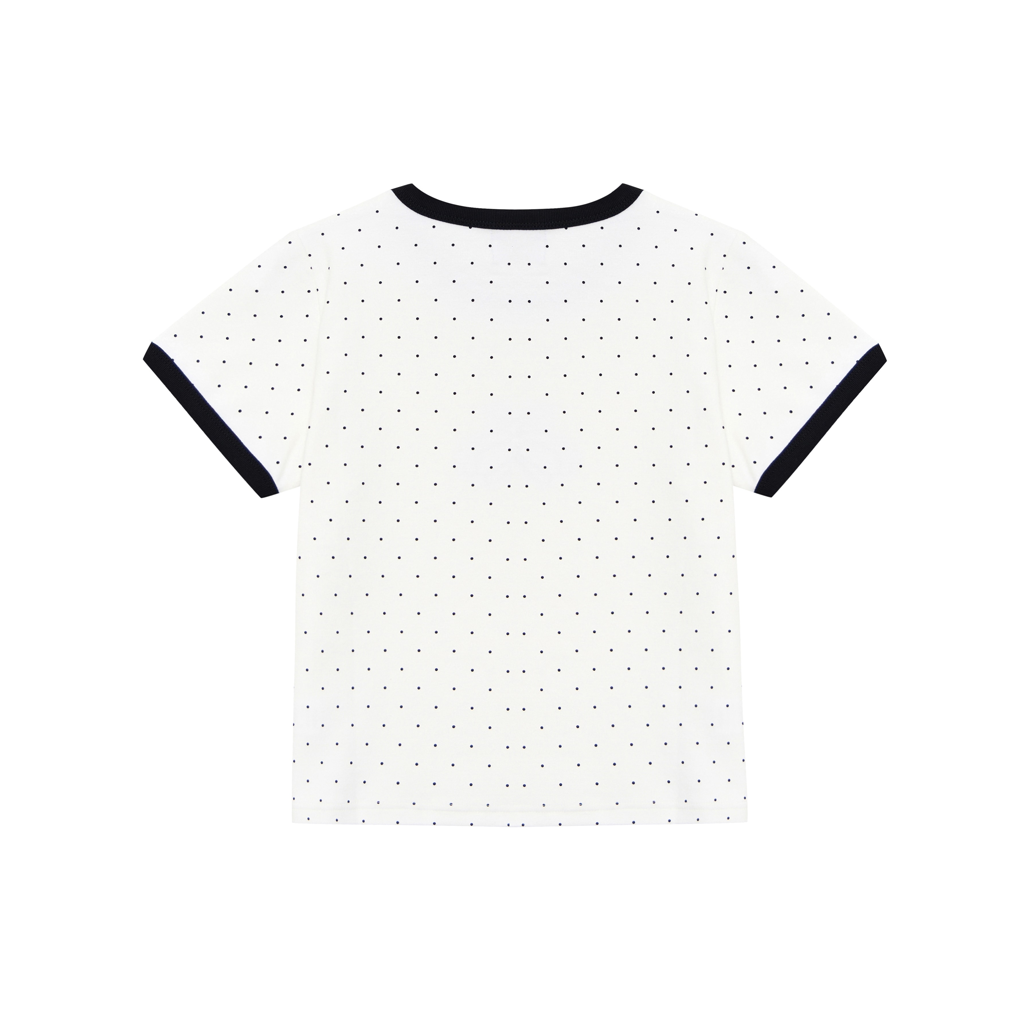 CLASSIC DOT APPLIQUE RINGER TEE — WHITE
