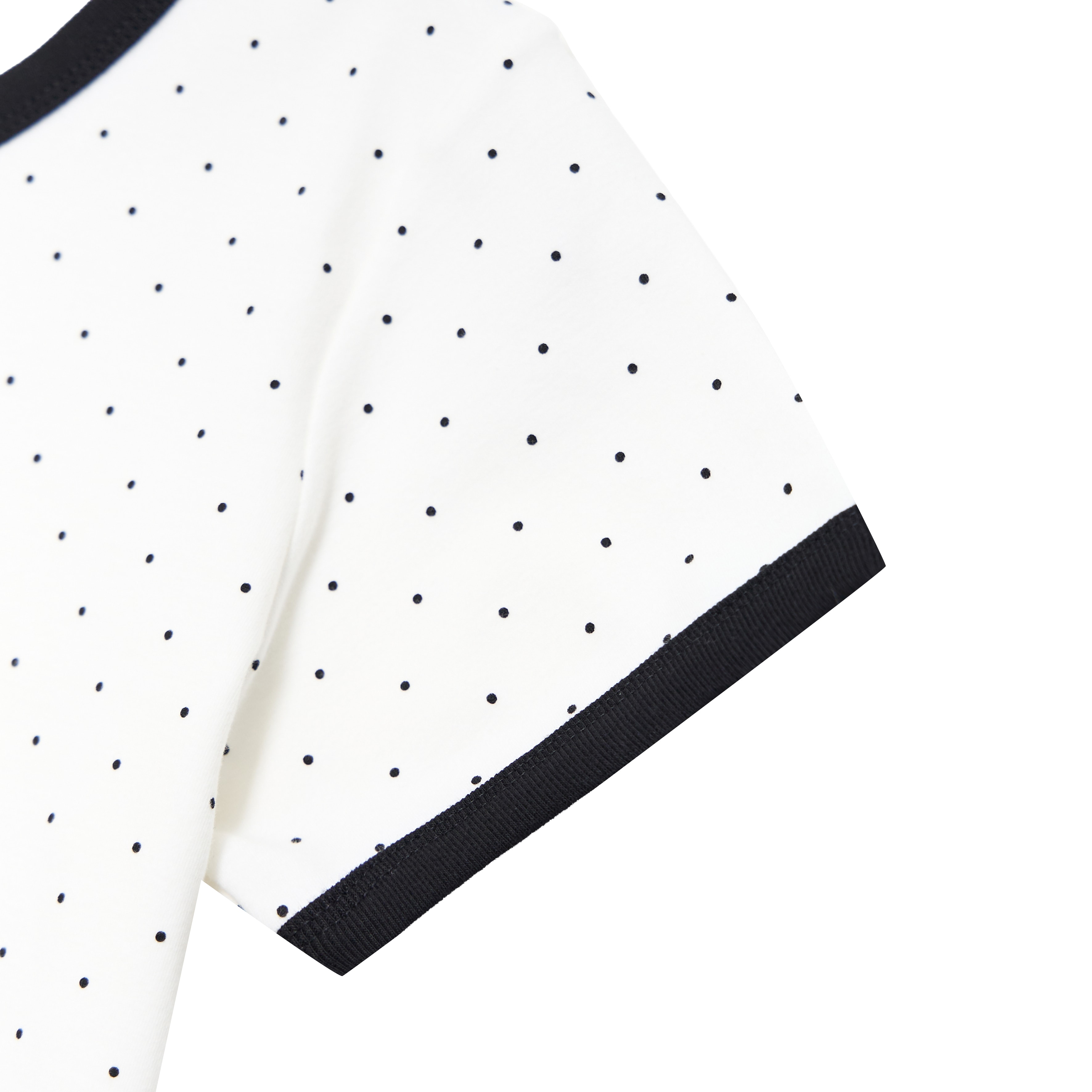 CLASSIC DOT APPLIQUE RINGER TEE — WHITE