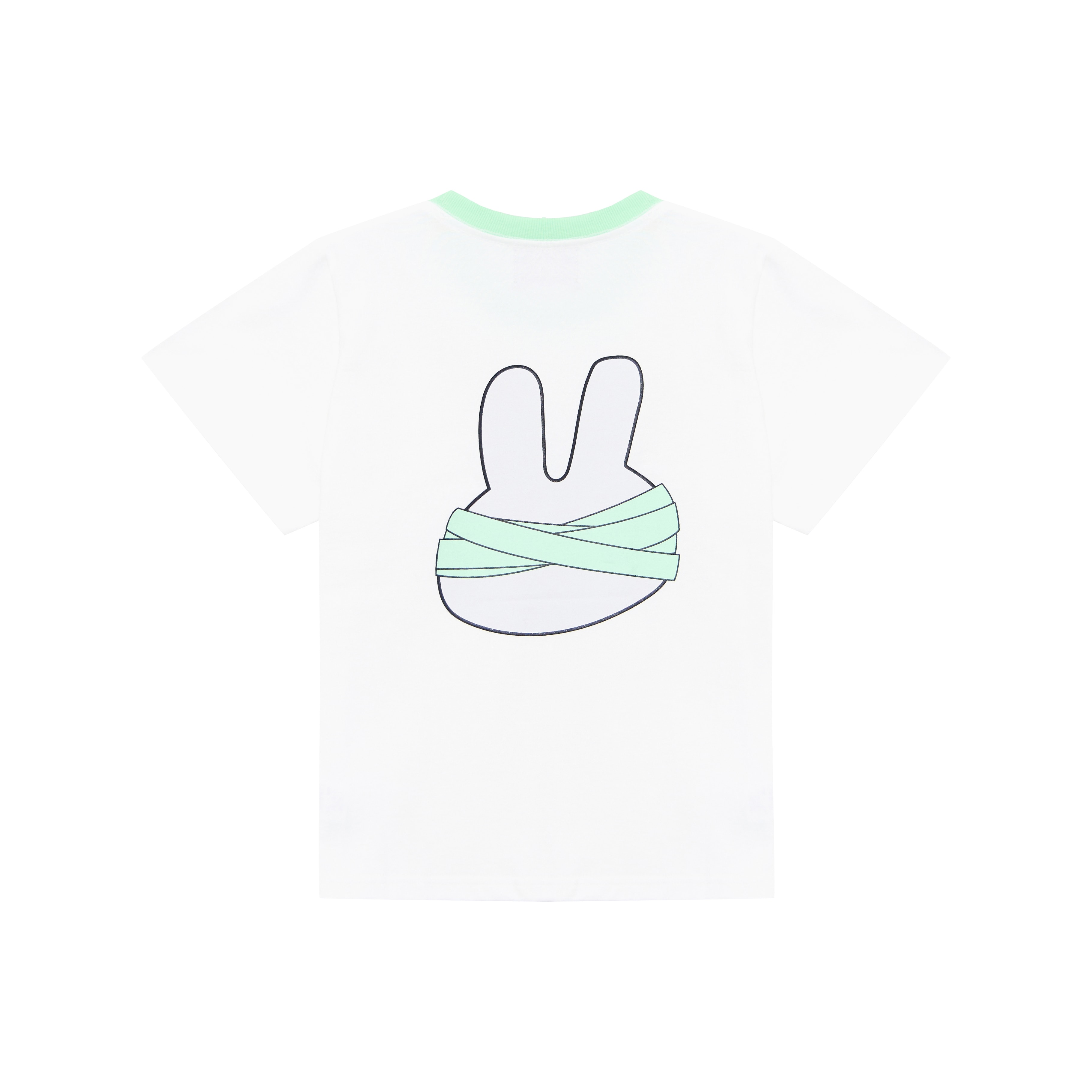 MINT BUNNY BANDING TEE — WHITE