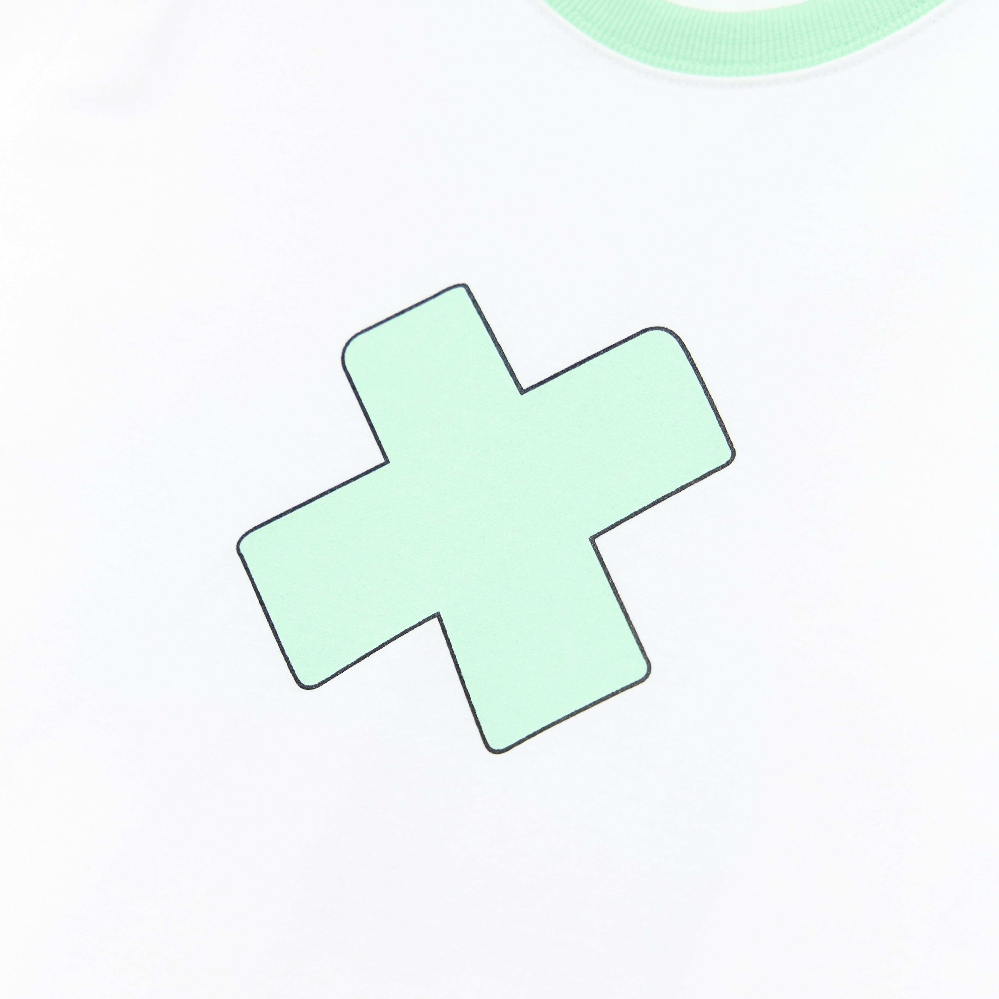 MINT BUNNY BANDING TEE — WHITE
