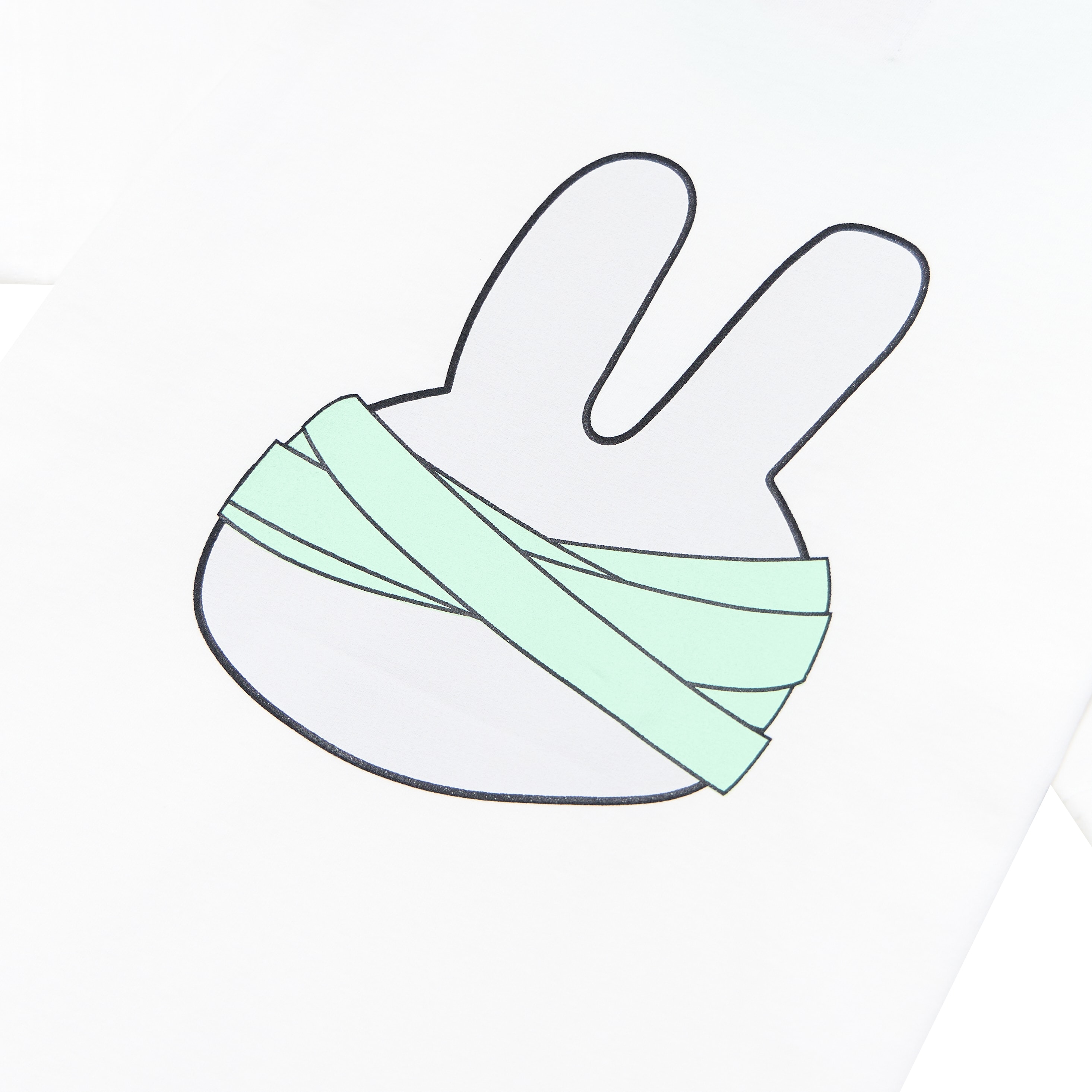 MINT BUNNY BANDING TEE — WHITE