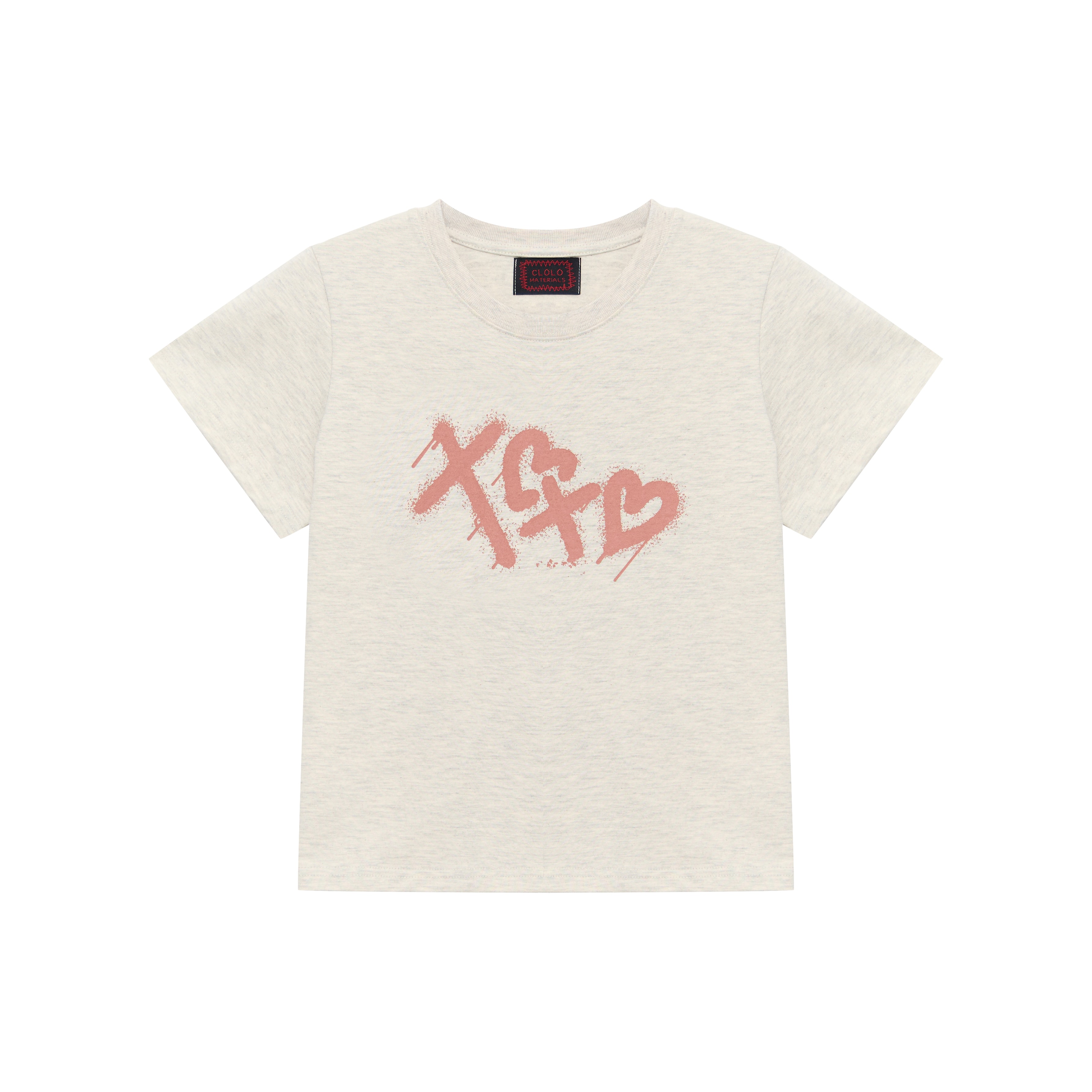 XOXO GRAFFITI HEART LOGO TEE — OATMEAL
