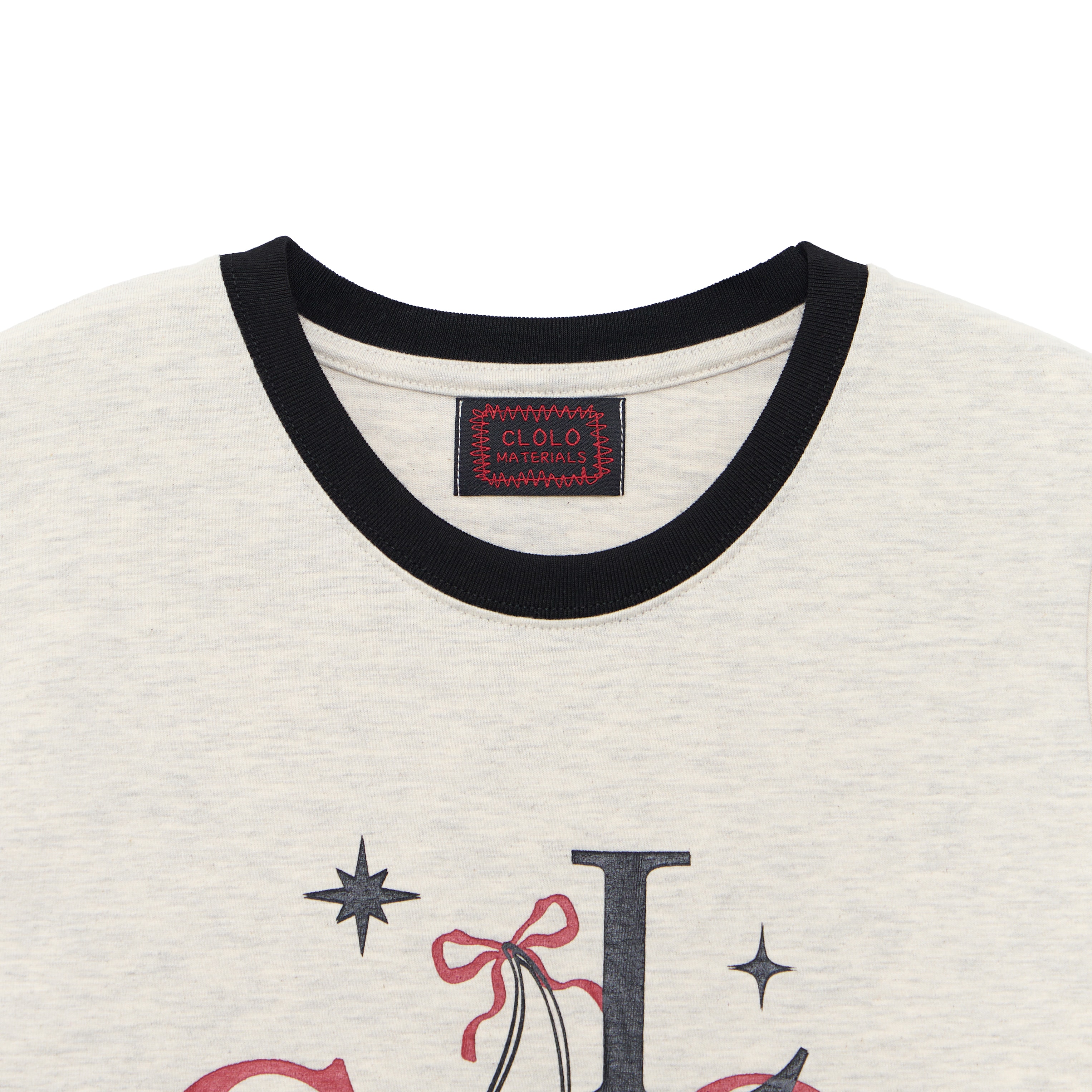SWEET VINTAGE CHERRY RINGER TEE — OATMEAL