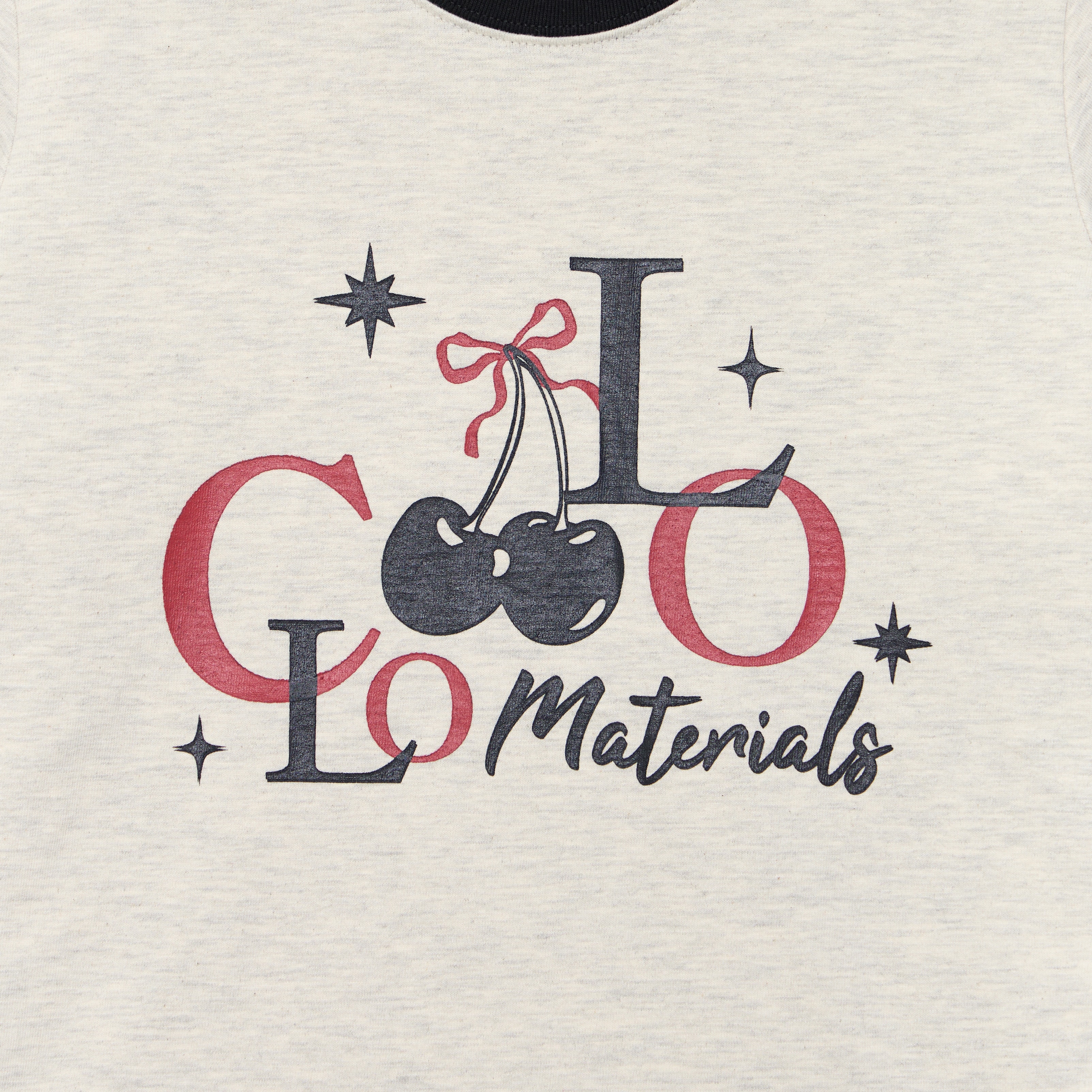 SWEET VINTAGE CHERRY RINGER TEE — OATMEAL