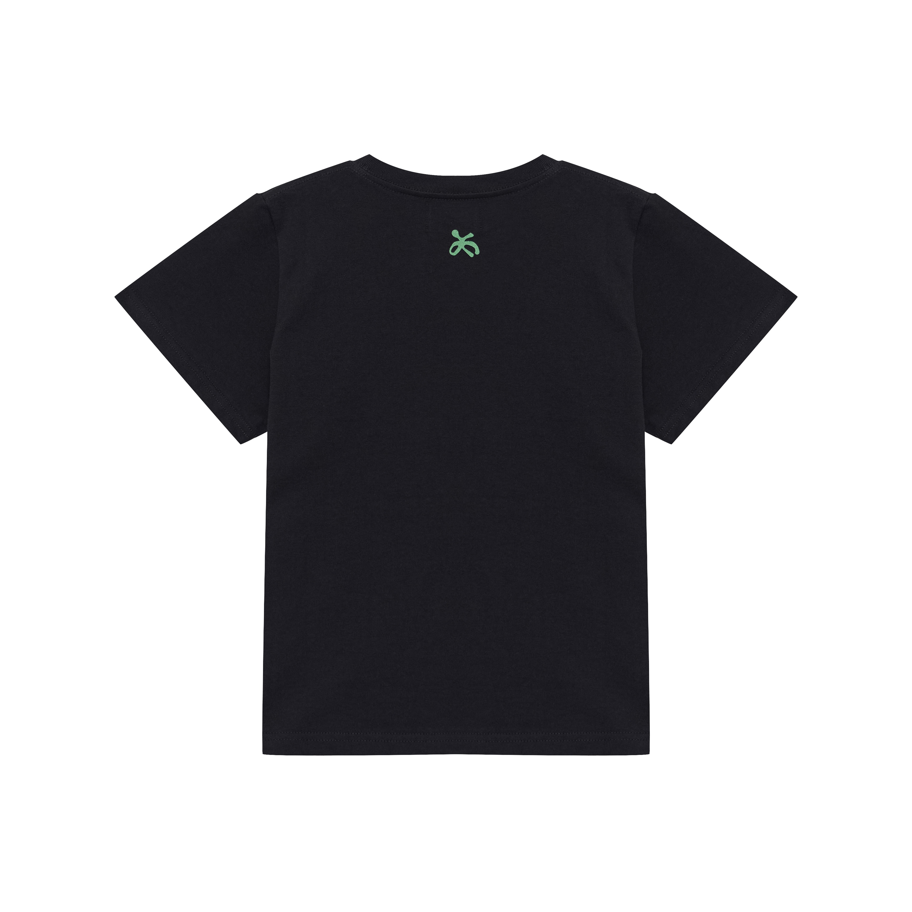 VINTAGE CHECK STAR APPLIQUE LOGO TEE — BLACK