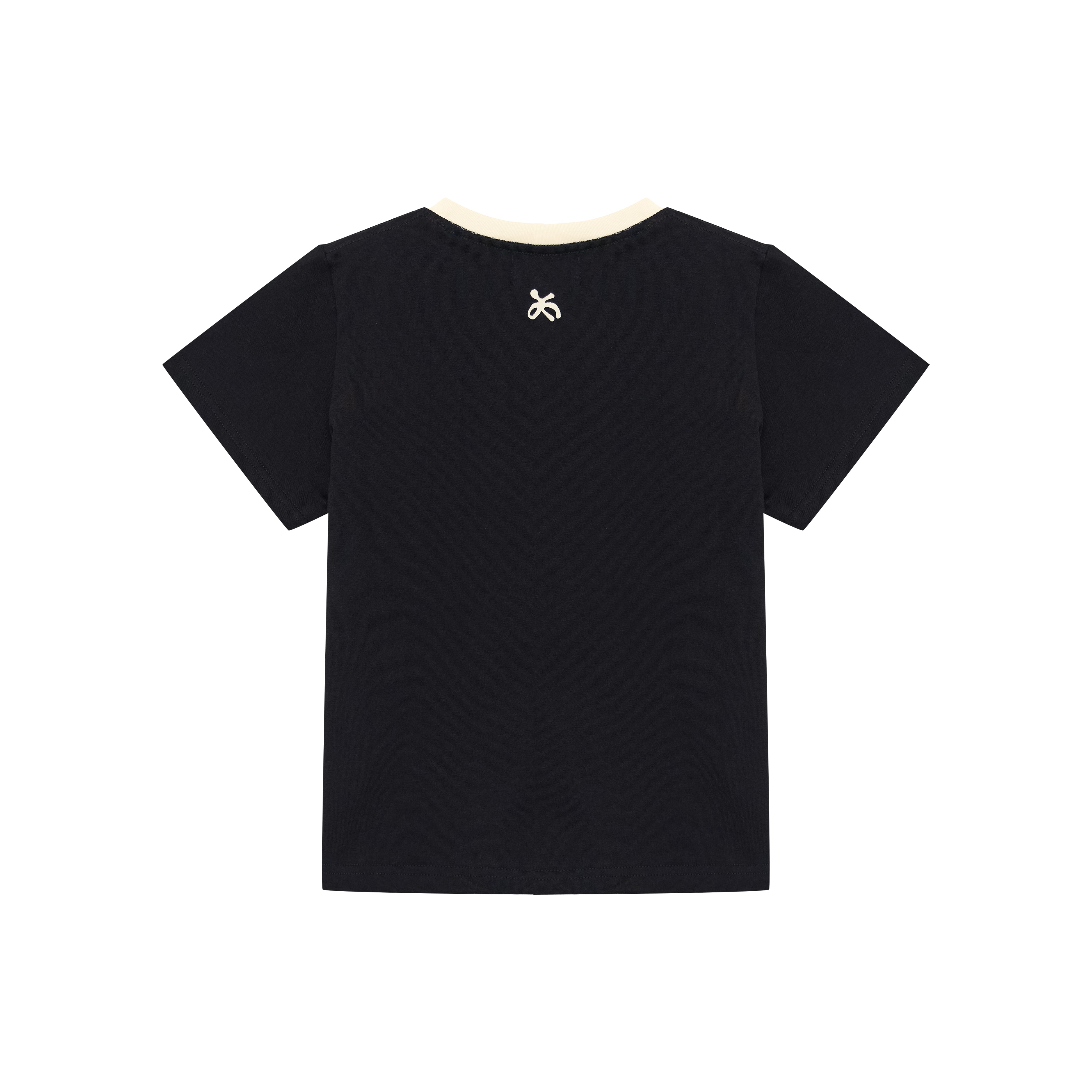 SWEET VINTAGE CHERRY RINGER TEE — BLACK