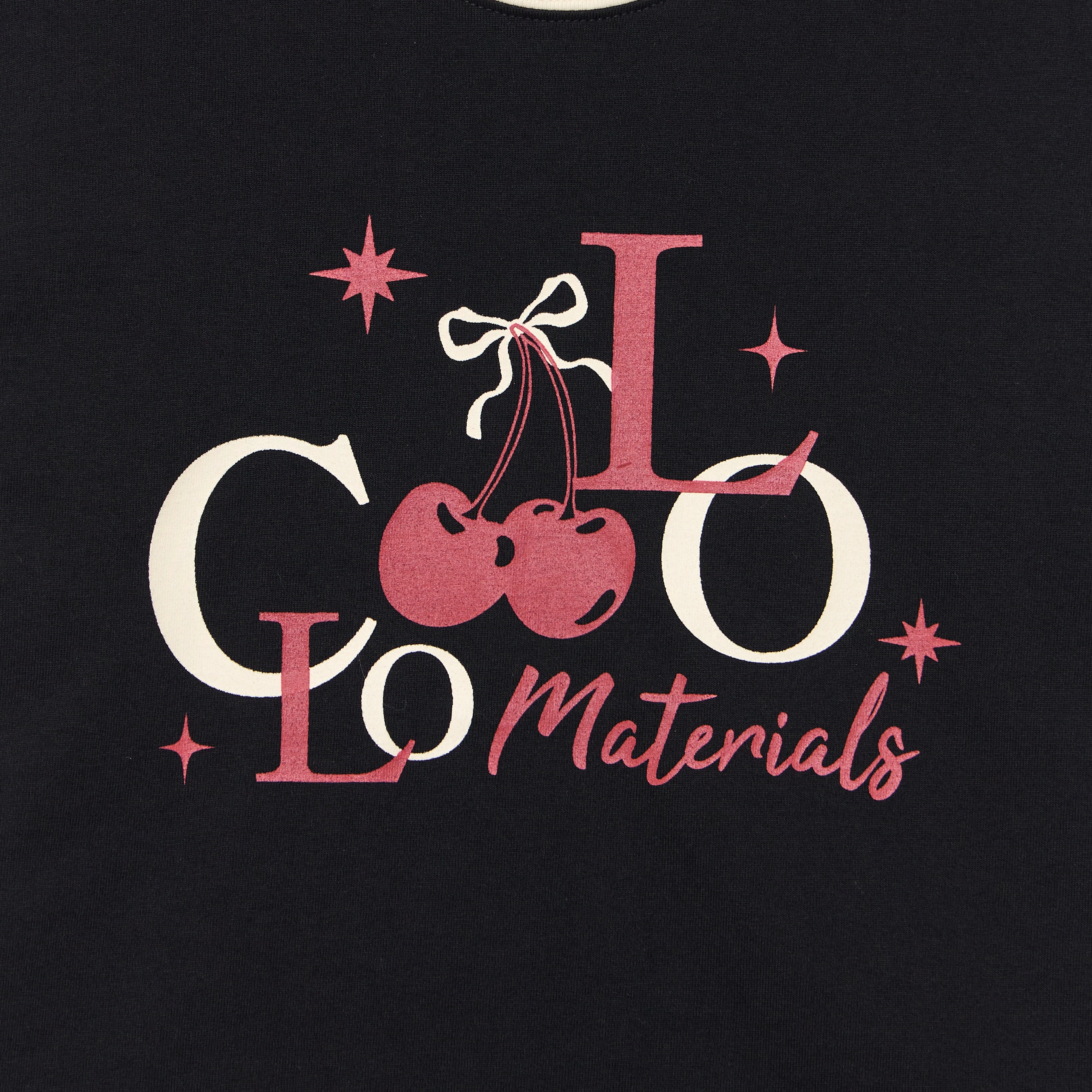 SWEET VINTAGE CHERRY RINGER TEE — BLACK