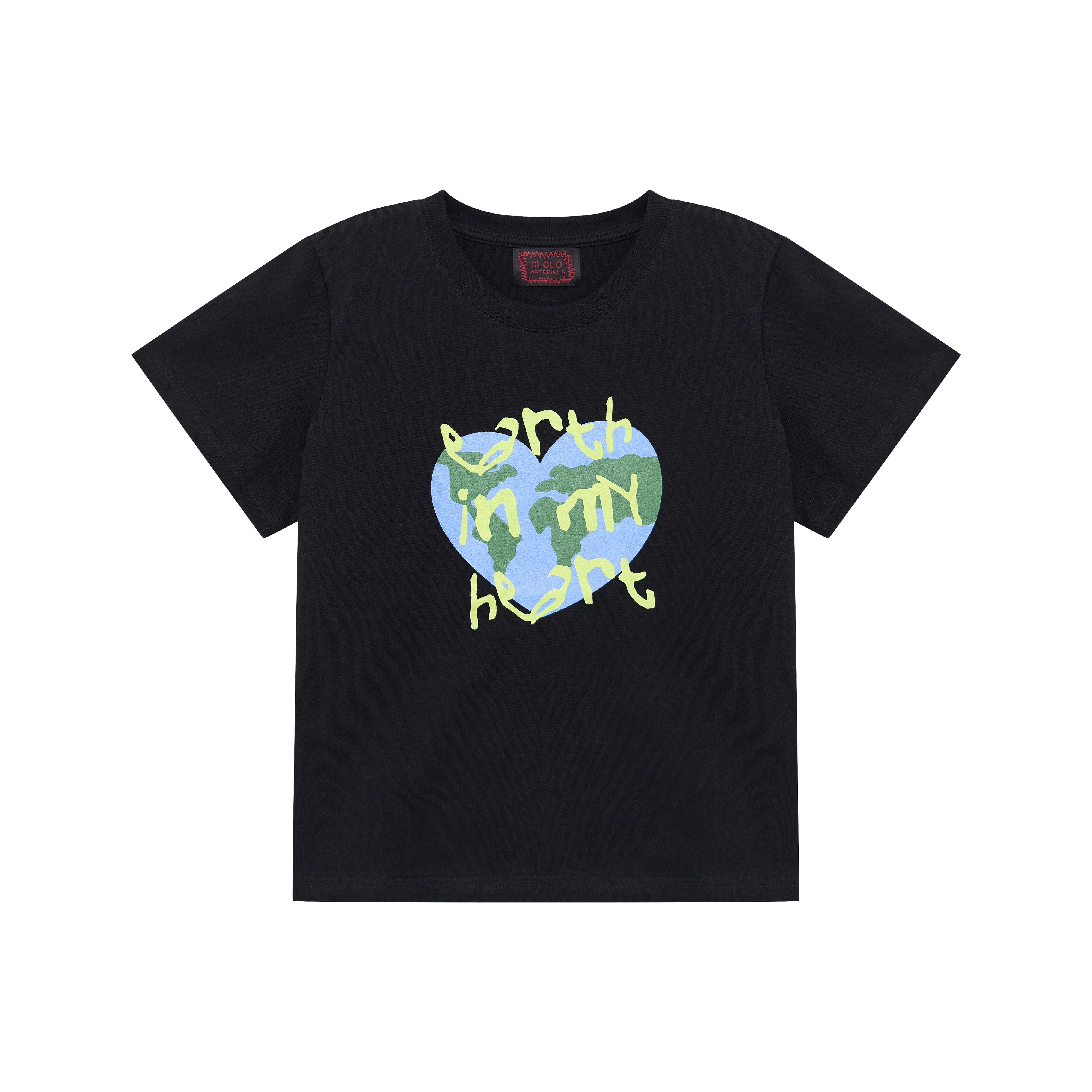 HEART PLANET GRAPHIC TEE — BLACK