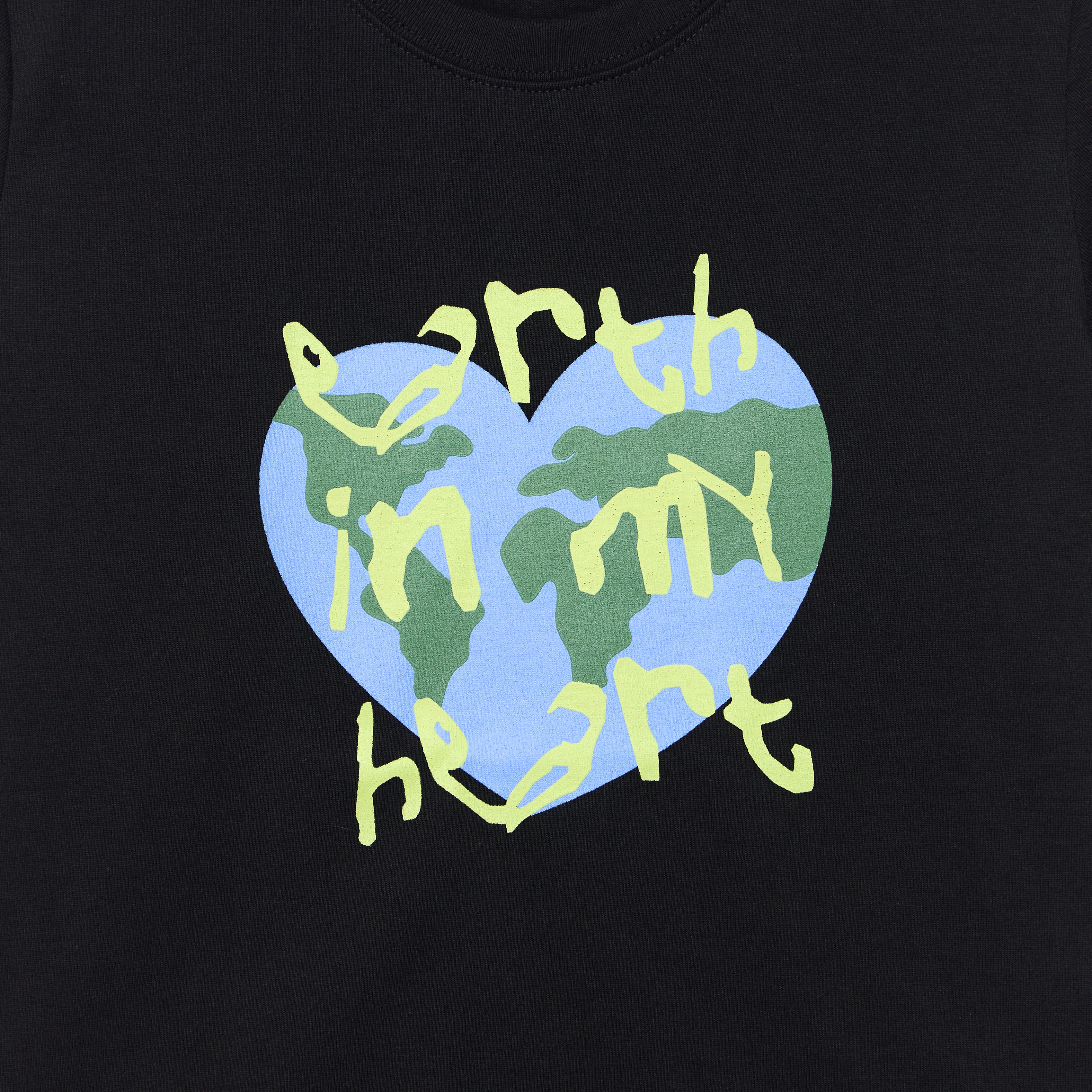 HEART PLANET GRAPHIC TEE — BLACK