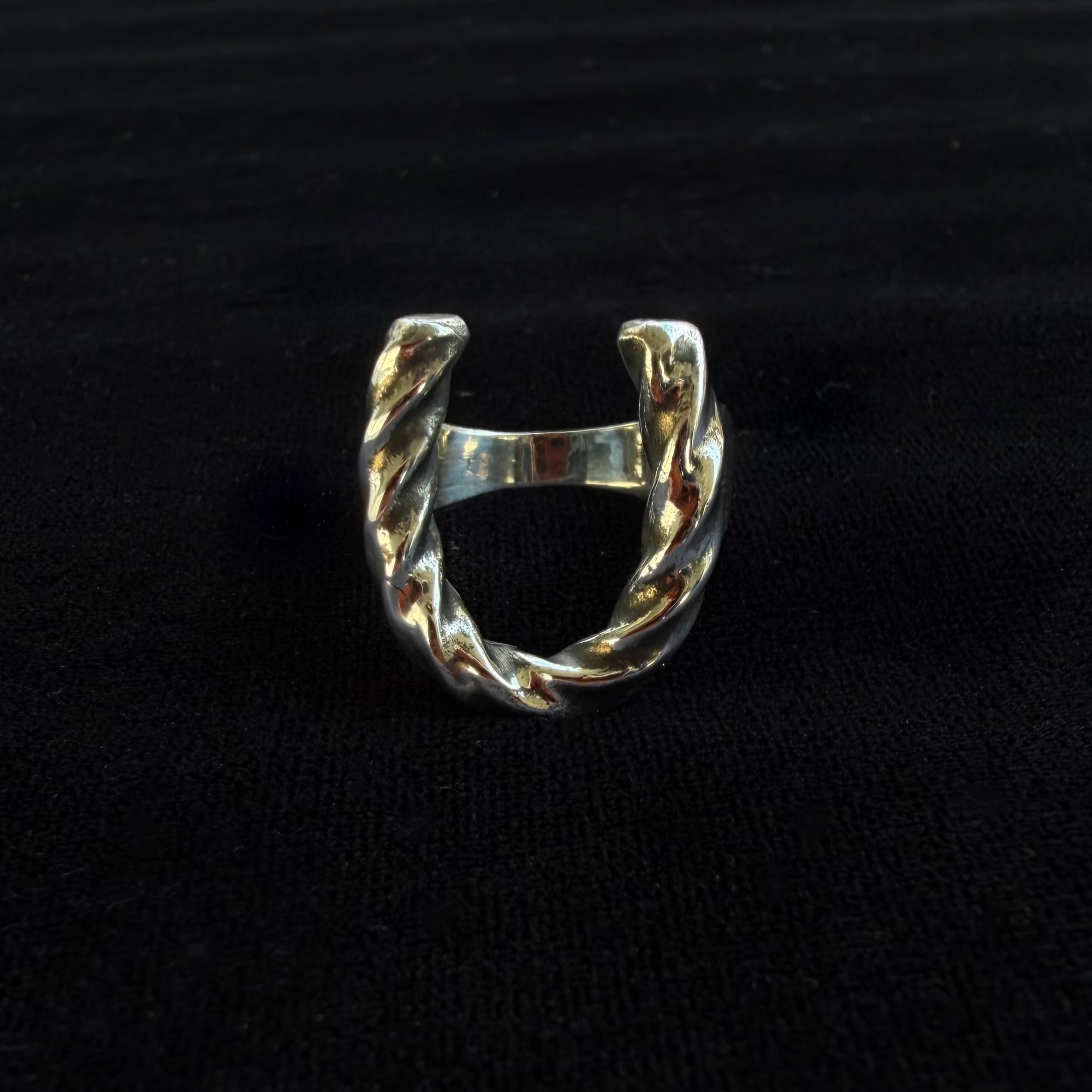 Twisted horseshoe ring